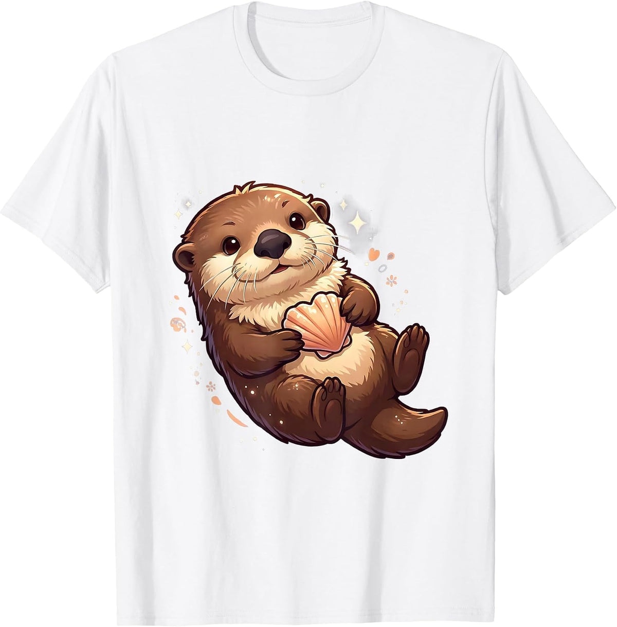 Men's Chibi Sea Otter Cute Kawaii Otter Lover Gift T-Shirt - White