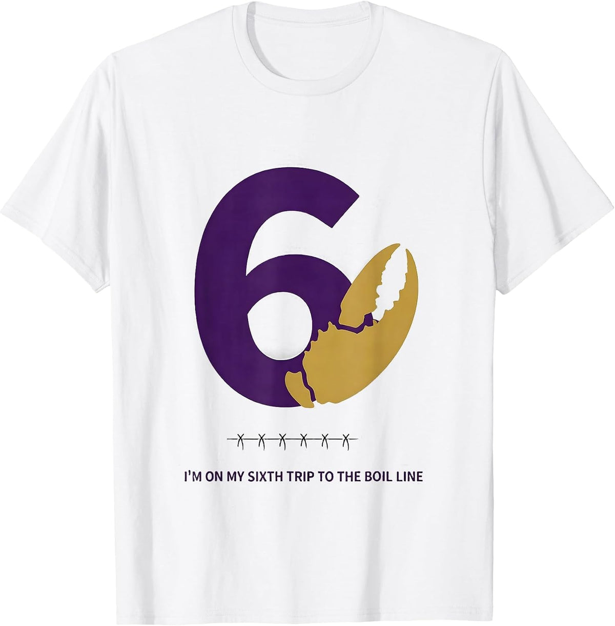 Men's I'm On My Sixth Trip To The Boil Line Funny Mardi Gras T-Shirt - White