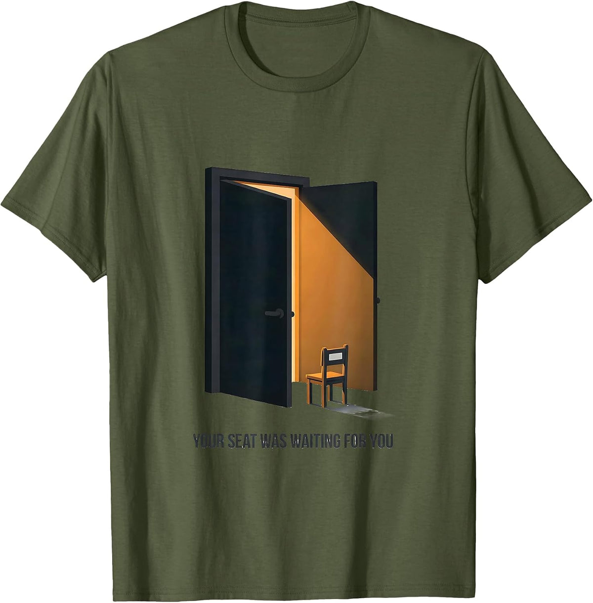 Your Seat Was Waiting For You Warm Teacher Back To School T-Shirt - Olive Green