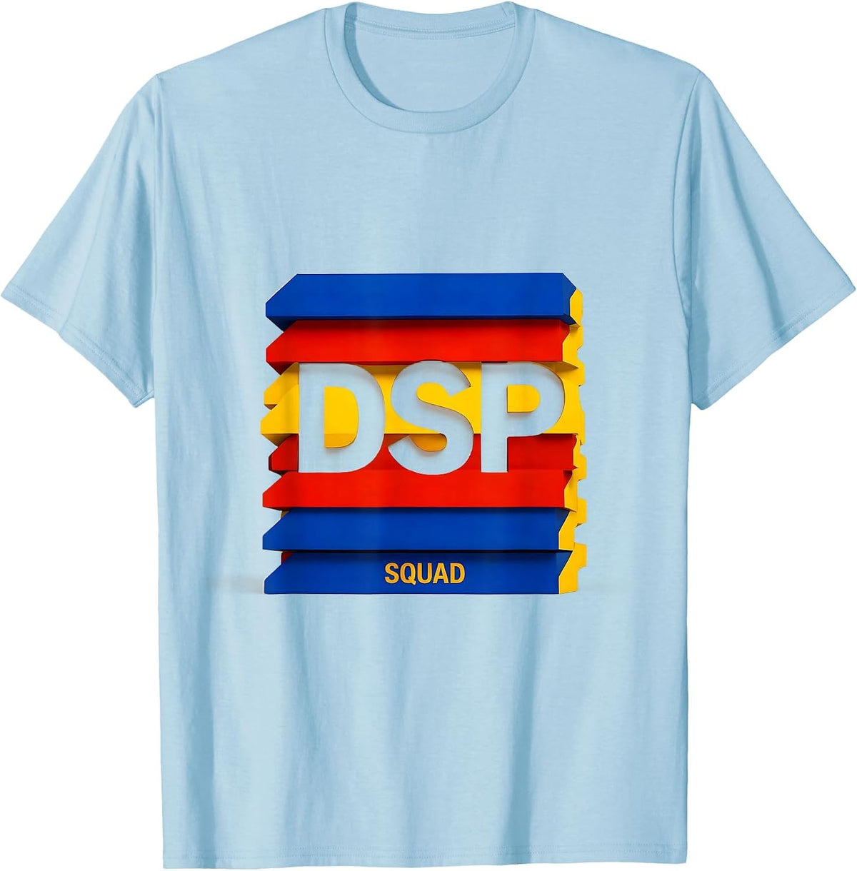 Men's DSP Squad Geometric Back To School Staff Appreciation Tie T-Shirt - Baby Blue