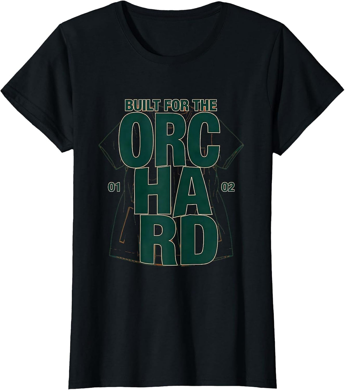 Built for the Orchard Apple Picking Design T-Shirt - Black
