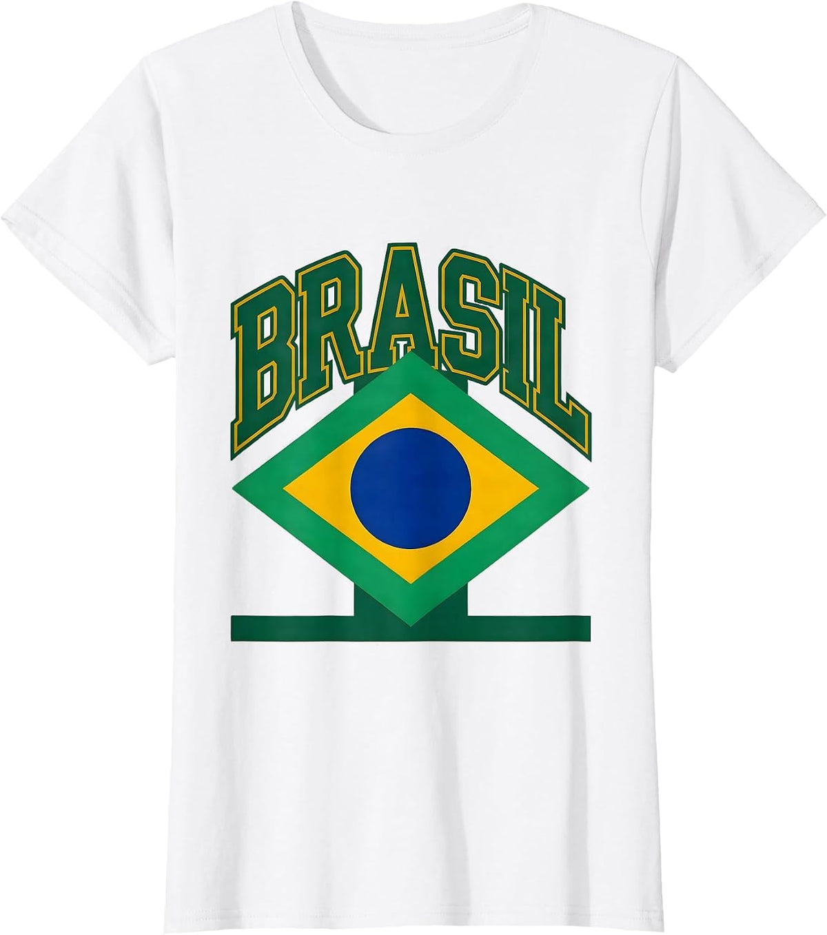 Women's BRASIL Bold Brazilian Flag National Pride Heritage Month T-Shirt - White