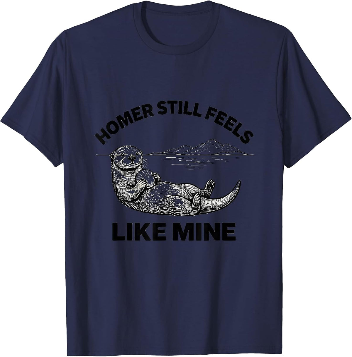 Men's Homer Still Feels Like Mine Vintage Alaska Wildlife Souvenir T-Shirt - Navy Blue