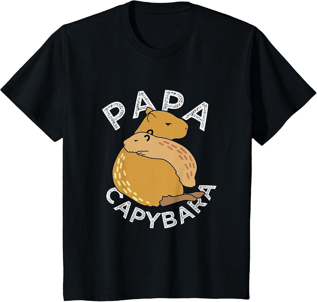 Capybara Animals Pet - Papa Capybara T-Shirt - Black