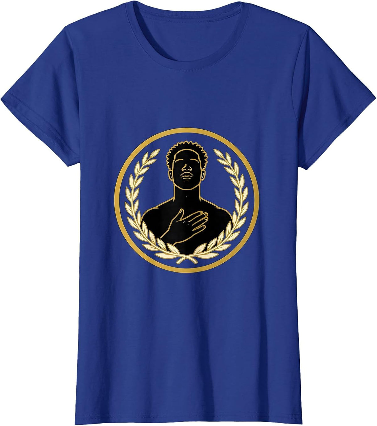 Women's Black Identity Pride Emblem Self Love Statement T-Shirt - Royal Blue