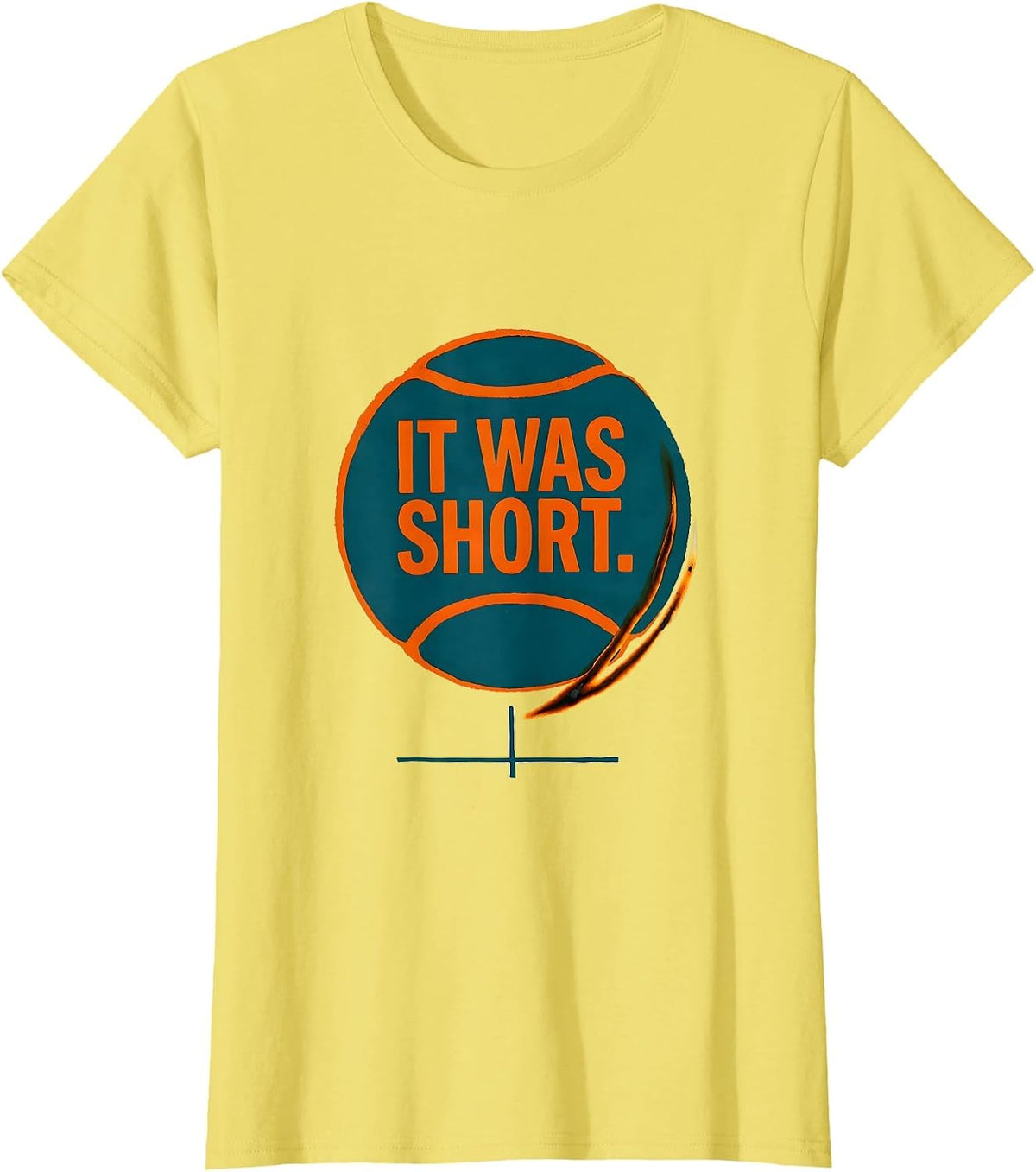 It Was Short Funny Tennis Player Humor T-Shirt - Lemon Yellow