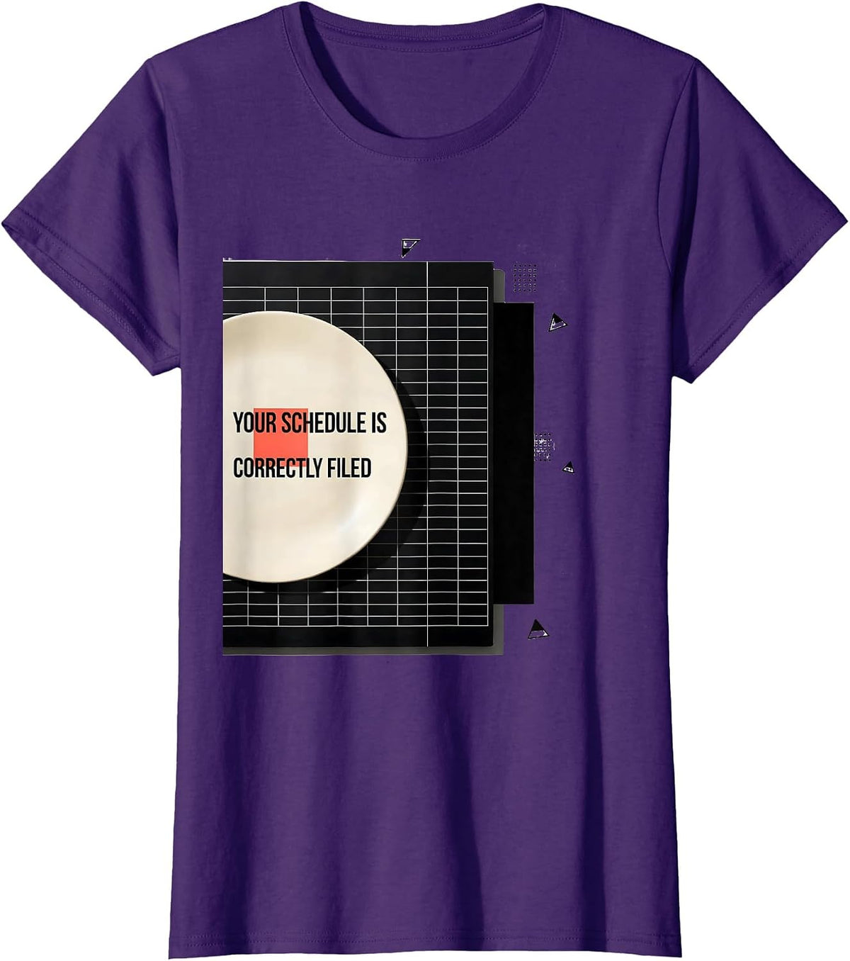 Women's Your Schedule Is Correctly Filed Groovy School Counselor T-Shirt - Purple