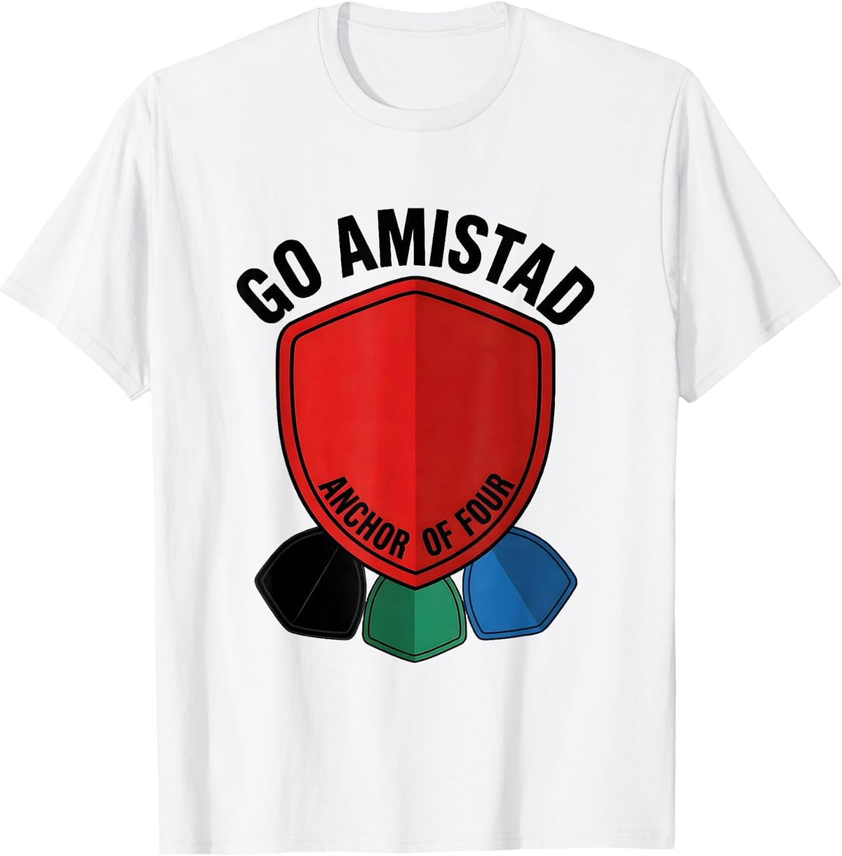 Men's Go Amistad Anchor of Four Teachers Students School Spirit T-Shirt - White