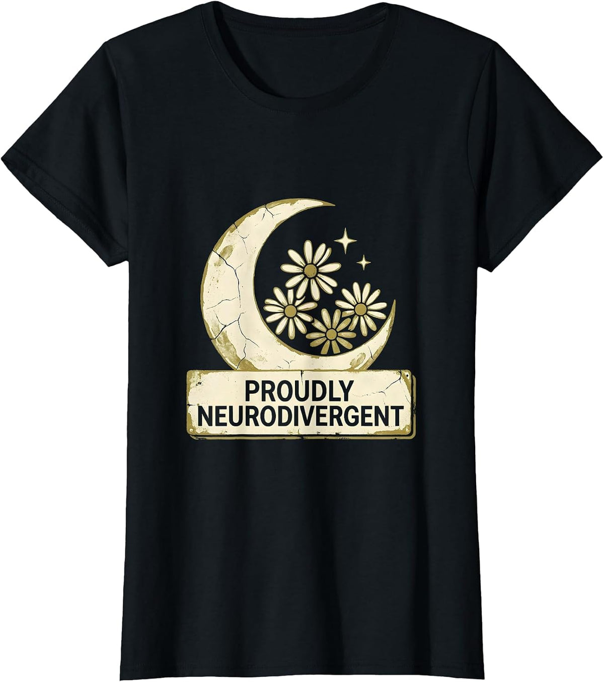Proudly Neurodivergent Awareness Design T-Shirt - Black