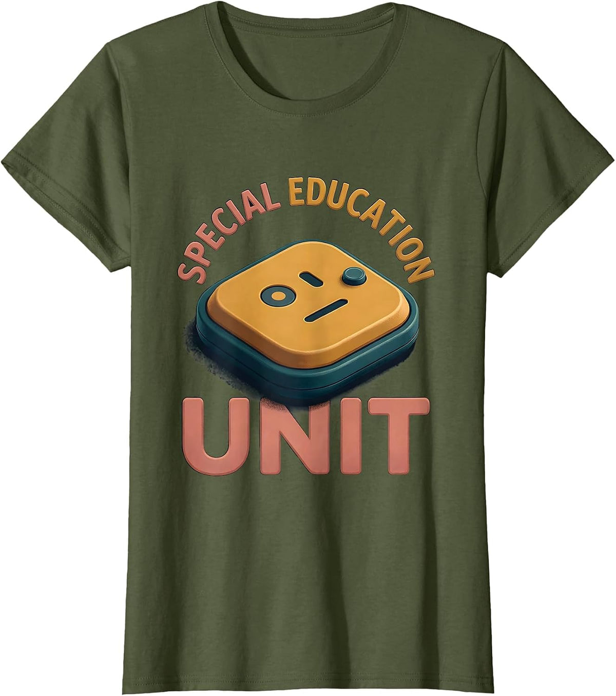 Women's Special Education Unit Retro Teacher Squad Pride SPED T-Shirt - Olive Green