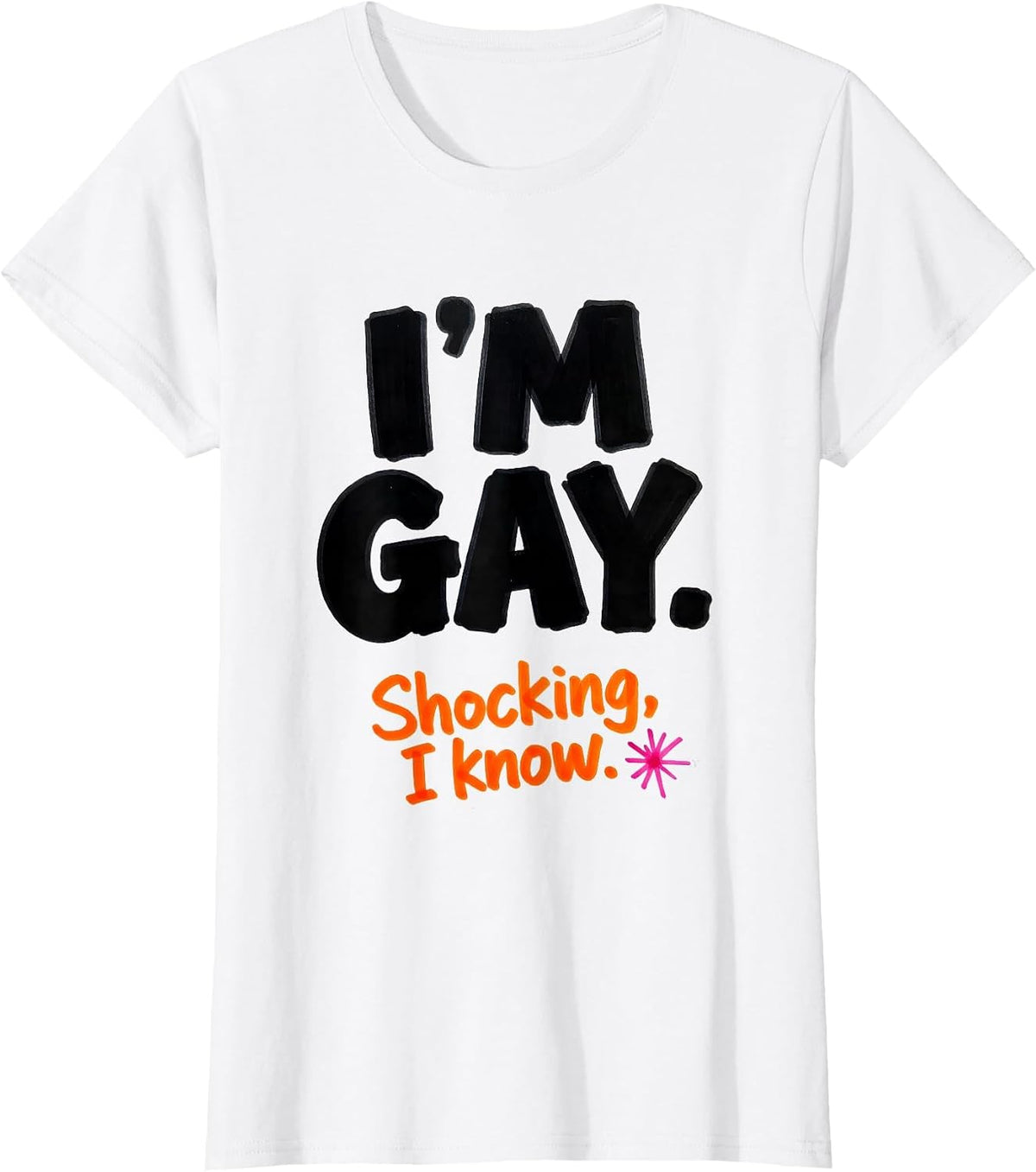 I'm Gay Shocking I Know Funny LGBTQ Pride Humor T-Shirt - White
