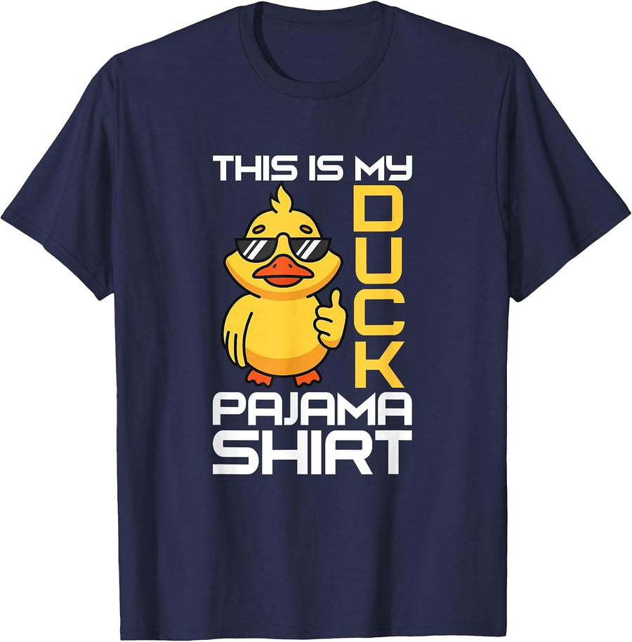 This is My Duck Pajama Rubber Ducks Slumber Pajamas Party T-Shirt - Navy Blue