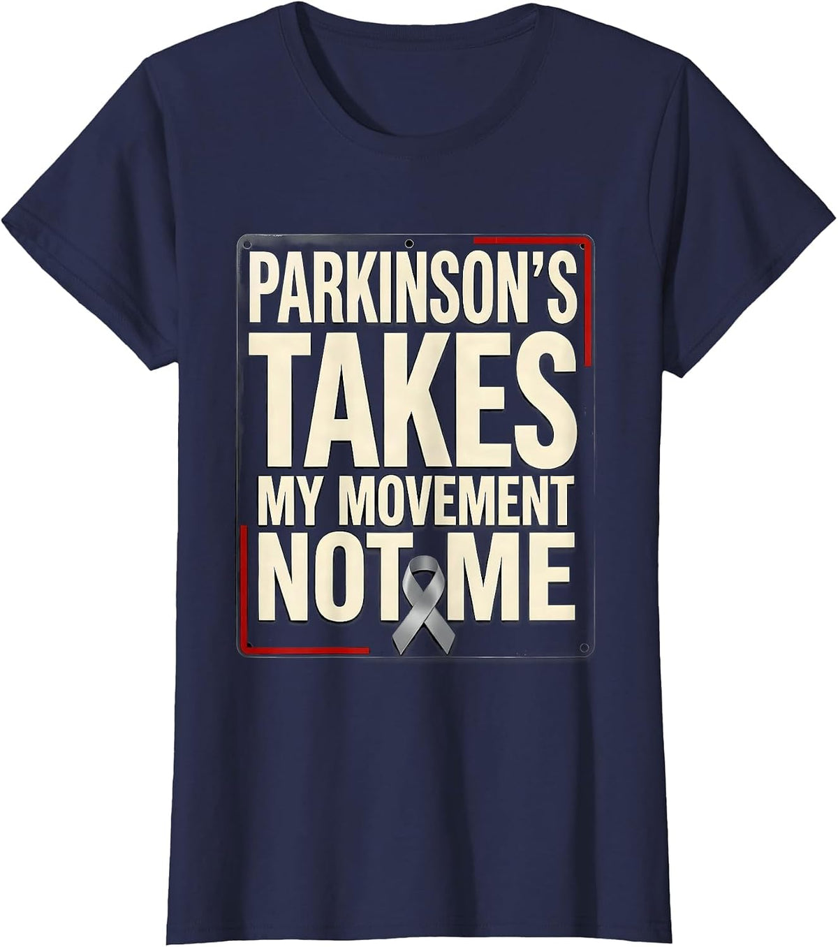 Women's Parkinson's Takes My Movement Not Me Defiant Awareness Gift T-Shirt - Navy Blue