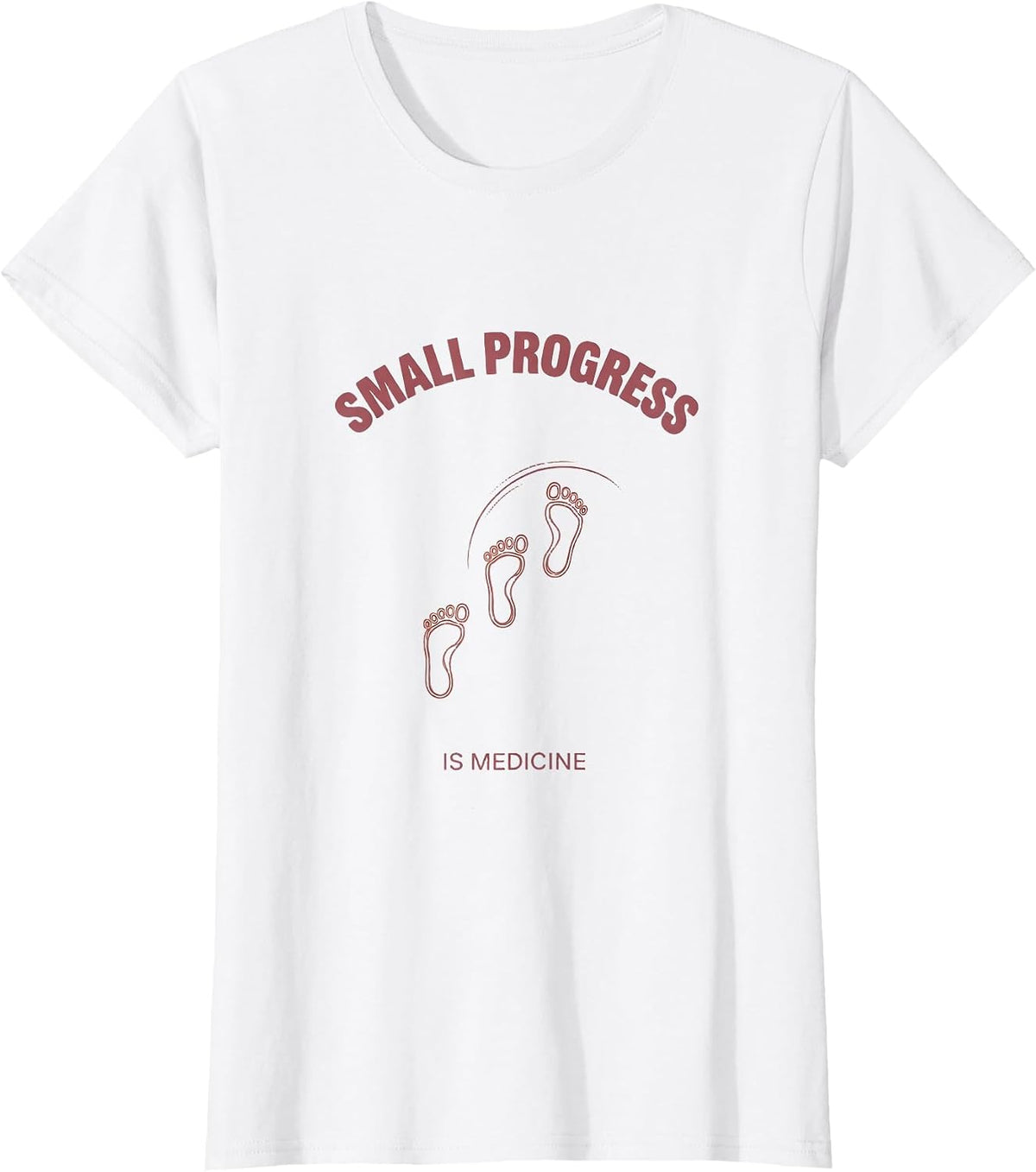 Small Progress Is Medicine Boho Minimalist Physical Therapy T-Shirt - White
