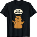 67 Six Seven 6-7 Capybara - Funny Brainrot Gaming Slang Meme T-Shirt, Men, Black, Small - As Pictured