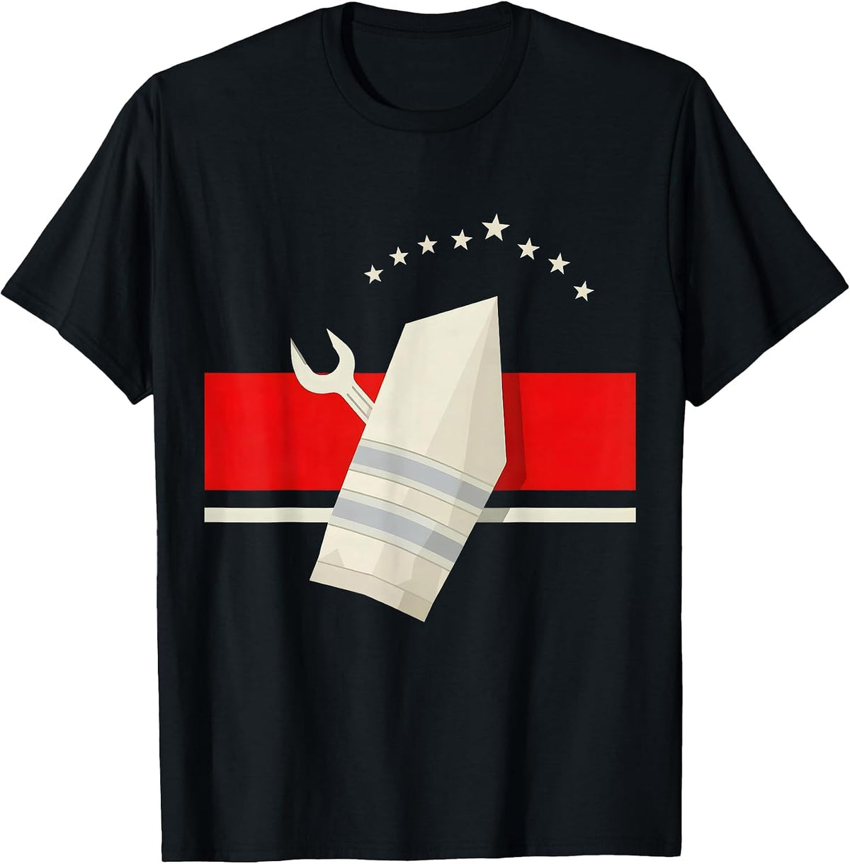 Men's Geometric Turnout Coat Firefighter Pride Tribute T-Shirt - Black