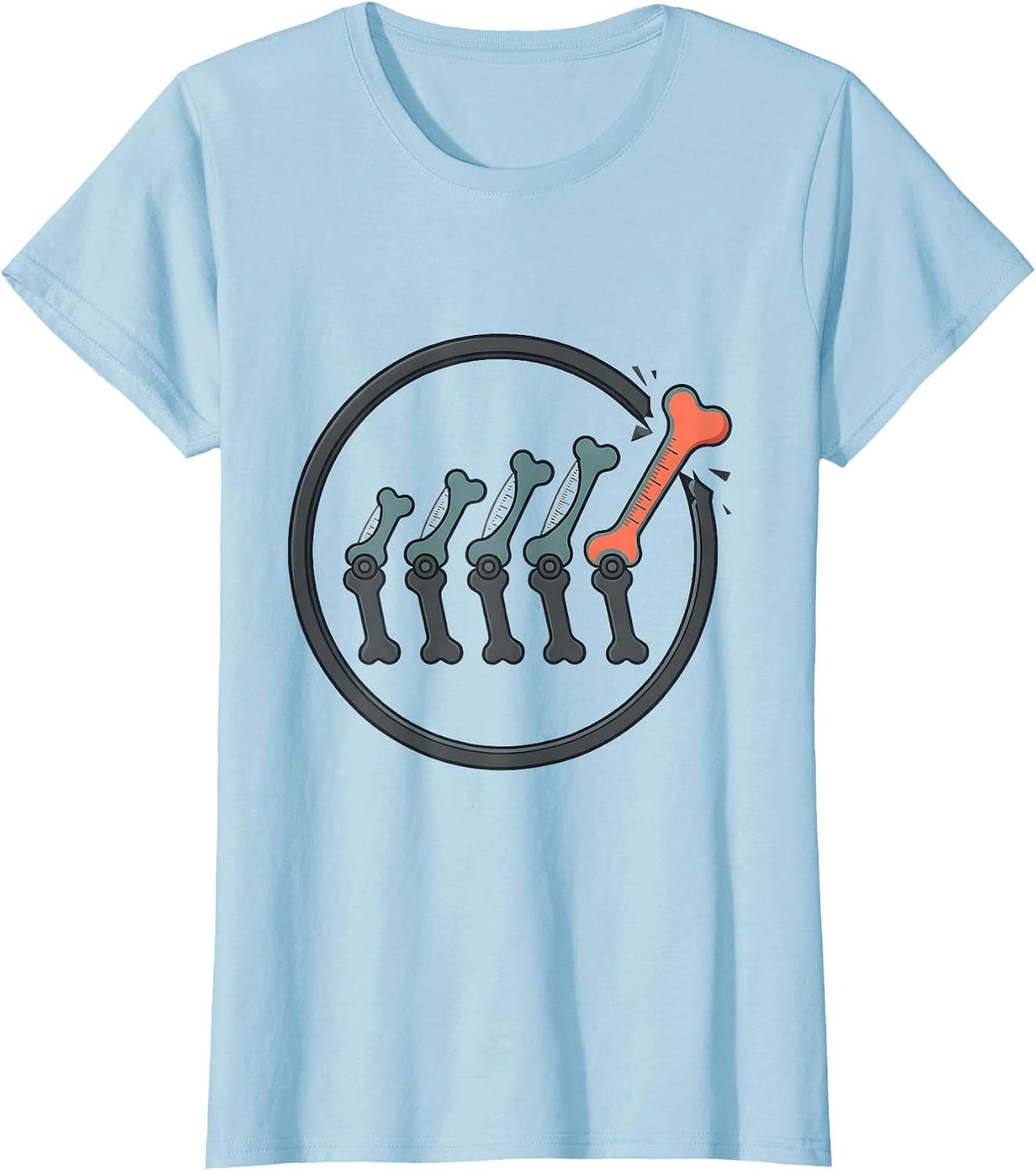 Knee Hinge Range Gauges Physical Therapy Retro Groovy PT T-Shirt - Baby Blue