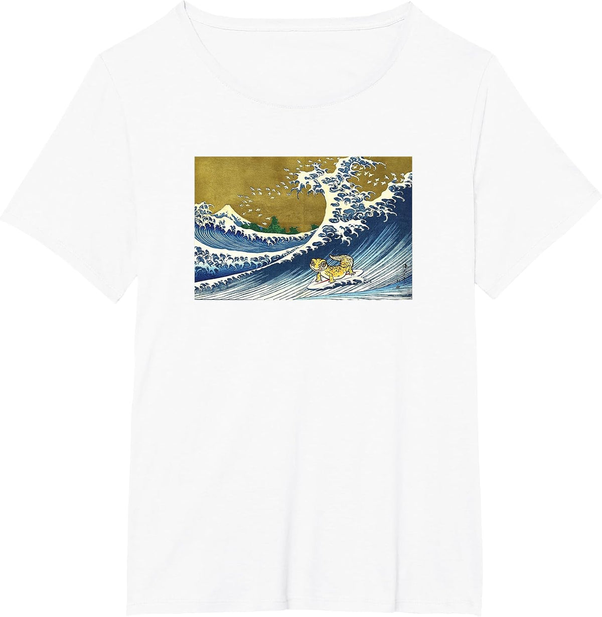 Cute Kids Retro Vintage Reptile Surfing Leopard Gecko Lover T-Shirt - White