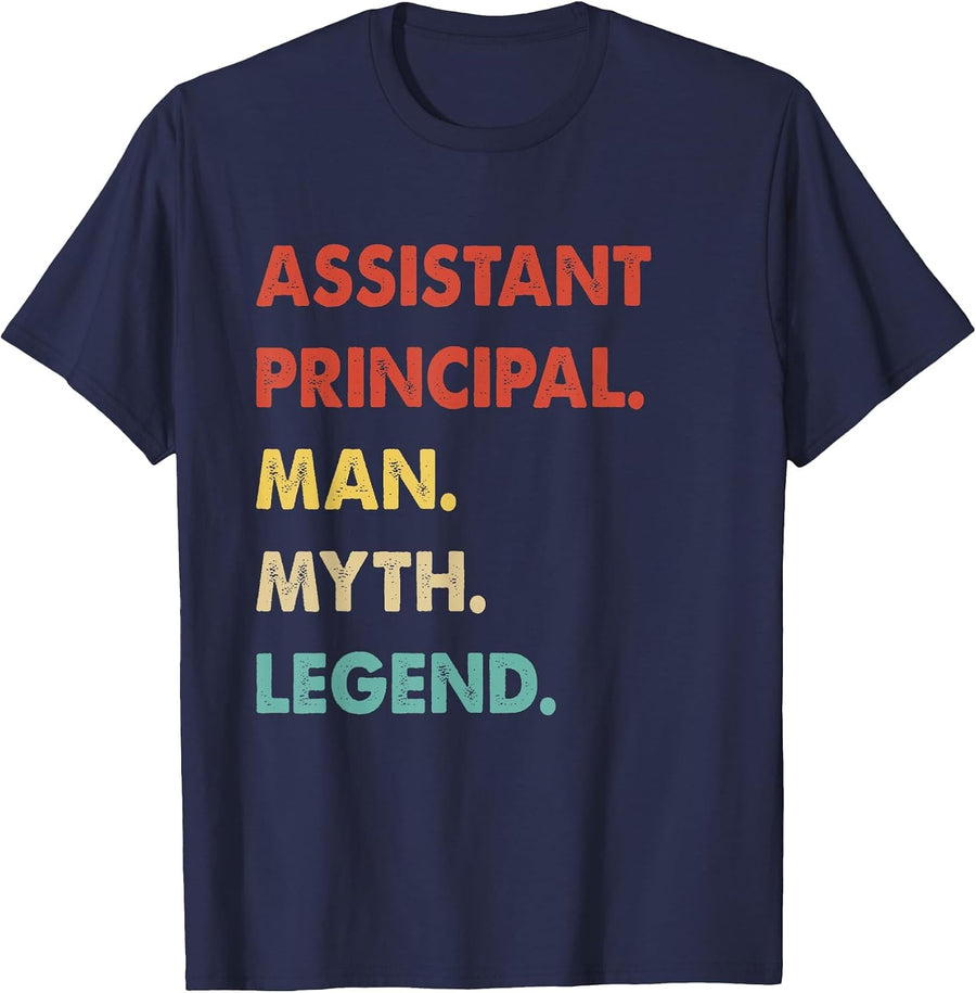 Assistant Principal Man Myth Legend T-Shirt - Navy Blue