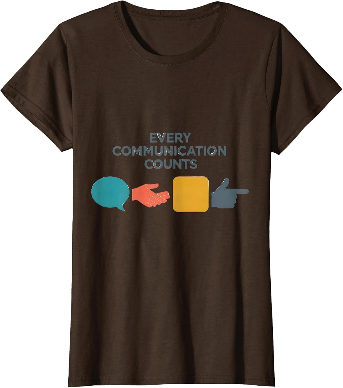 Women's Every Communication Counts Special Education Teacher SPED T-Shirt - Brown