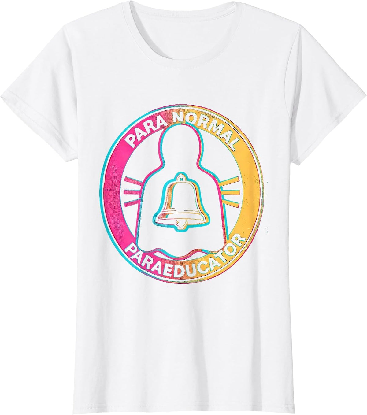 Women's Para Normal Paraeducator Risograph Ghost SPED Teacher T-Shirt - White