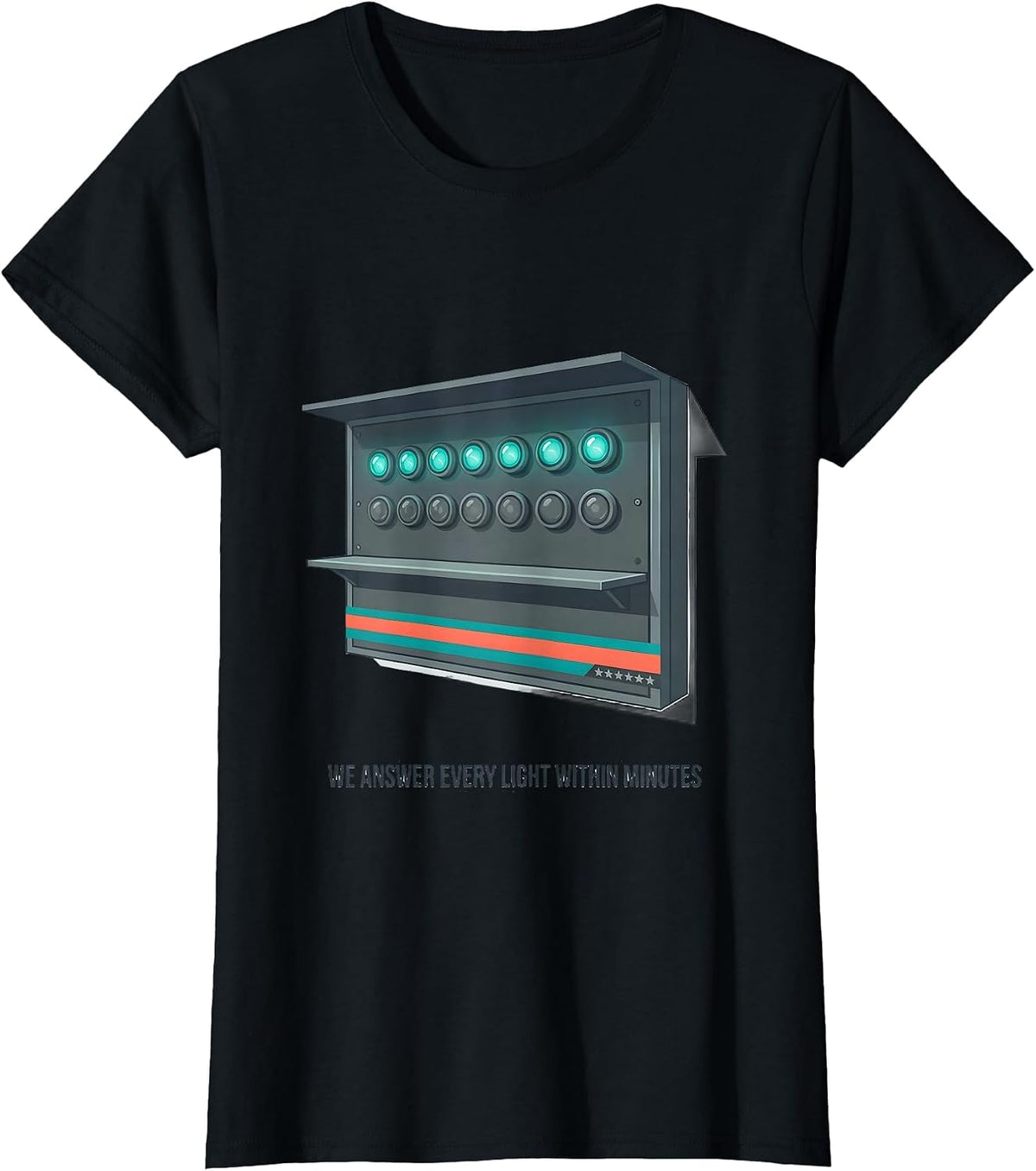 Women's We Answer Every Light Within Minutes Flat Vector First T-Shirt - Black