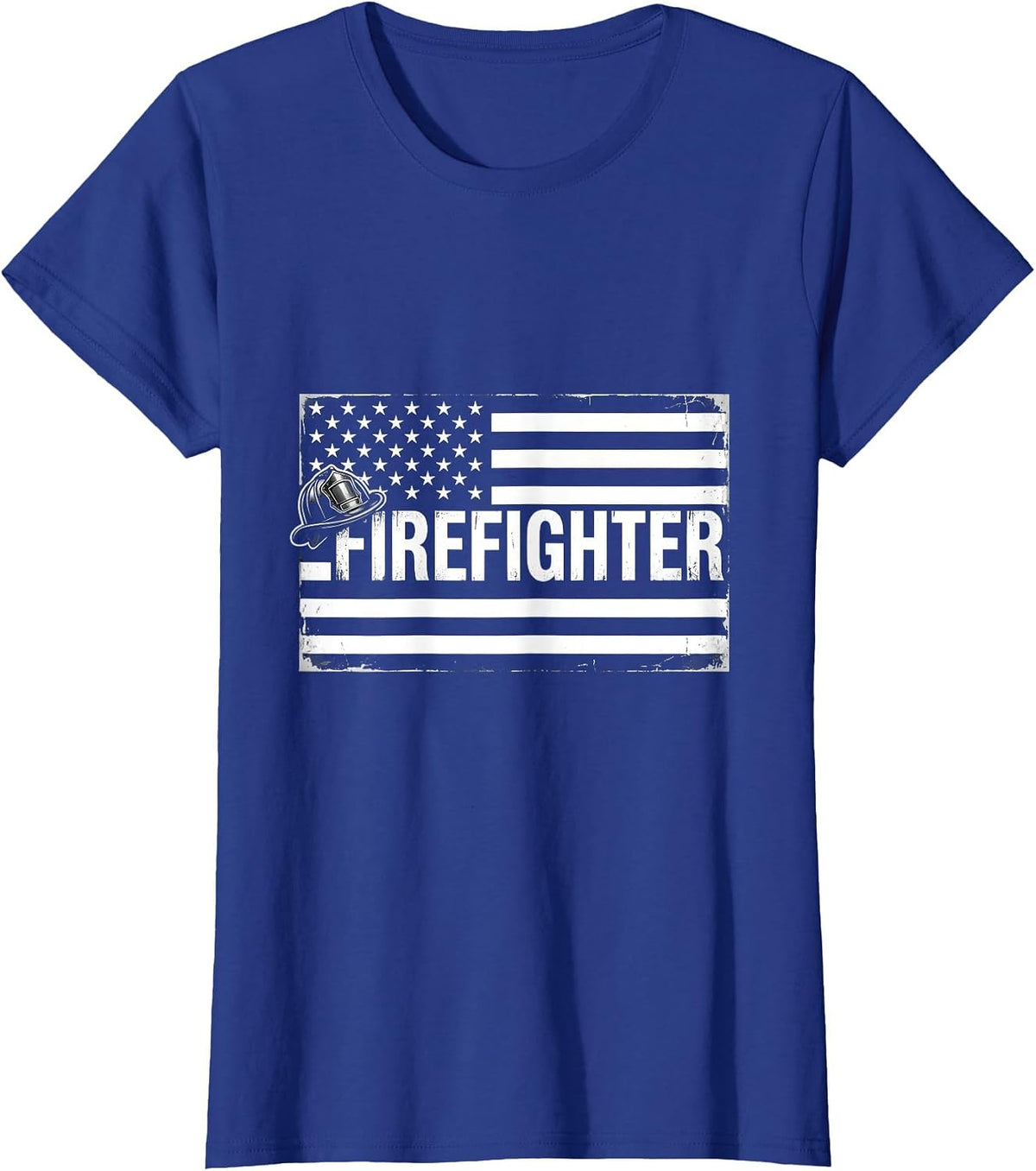 Women's Firefighter Thin Red Line Flag Occupational Pride Gift T-Shirt - Royal Blue