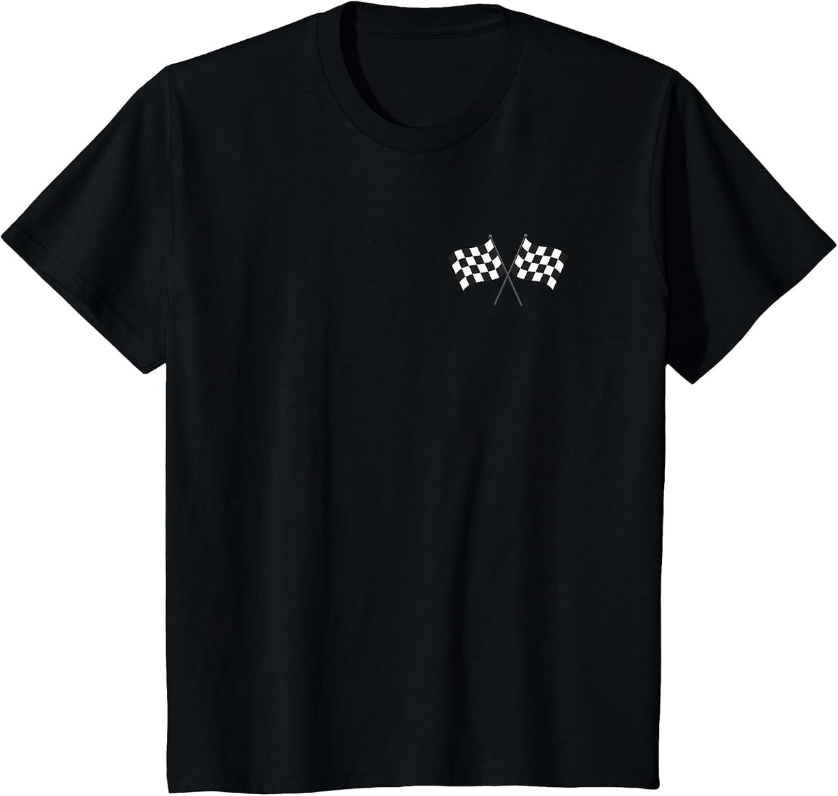 Car Racing Checkered Flag Race Flag Black and White Checker T-Shirt - Black