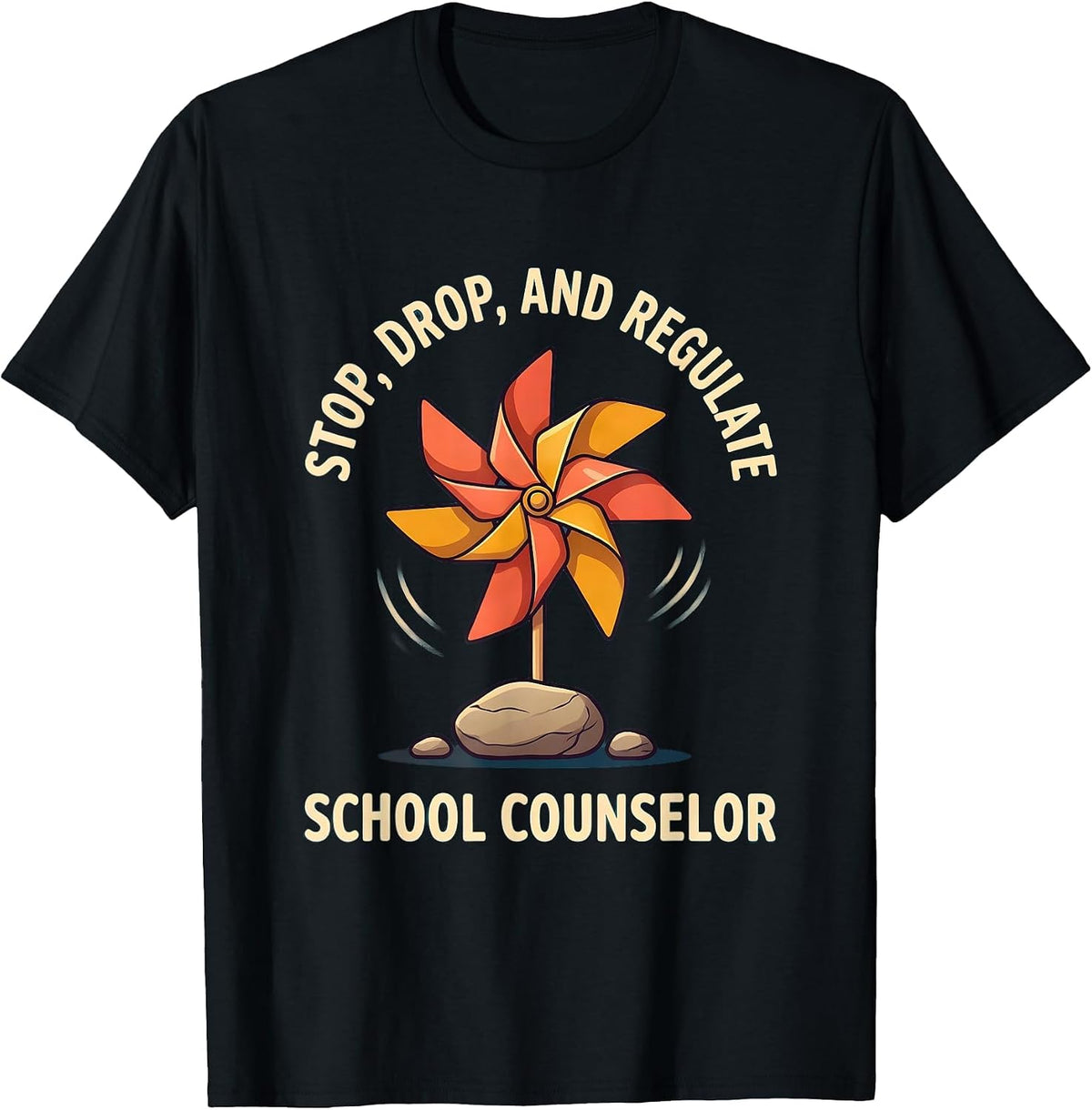 Men's Stop Drop And Regulate School Counselor T-Shirt - Black