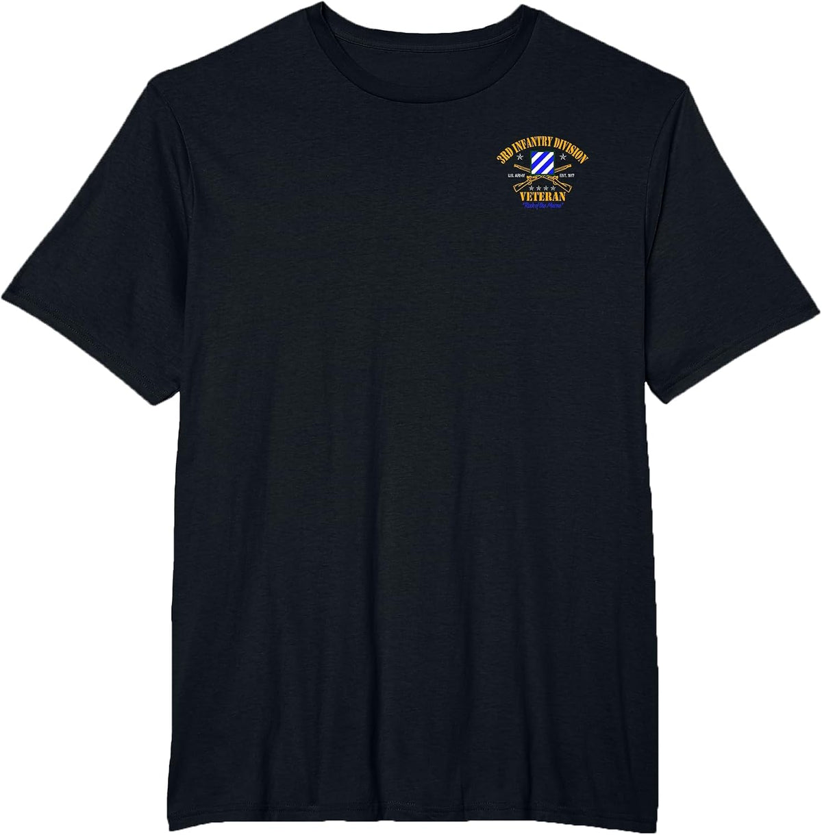 3rd Infantry Division Veteran Shirt Small Logo Veterans Day T-Shirt - Black