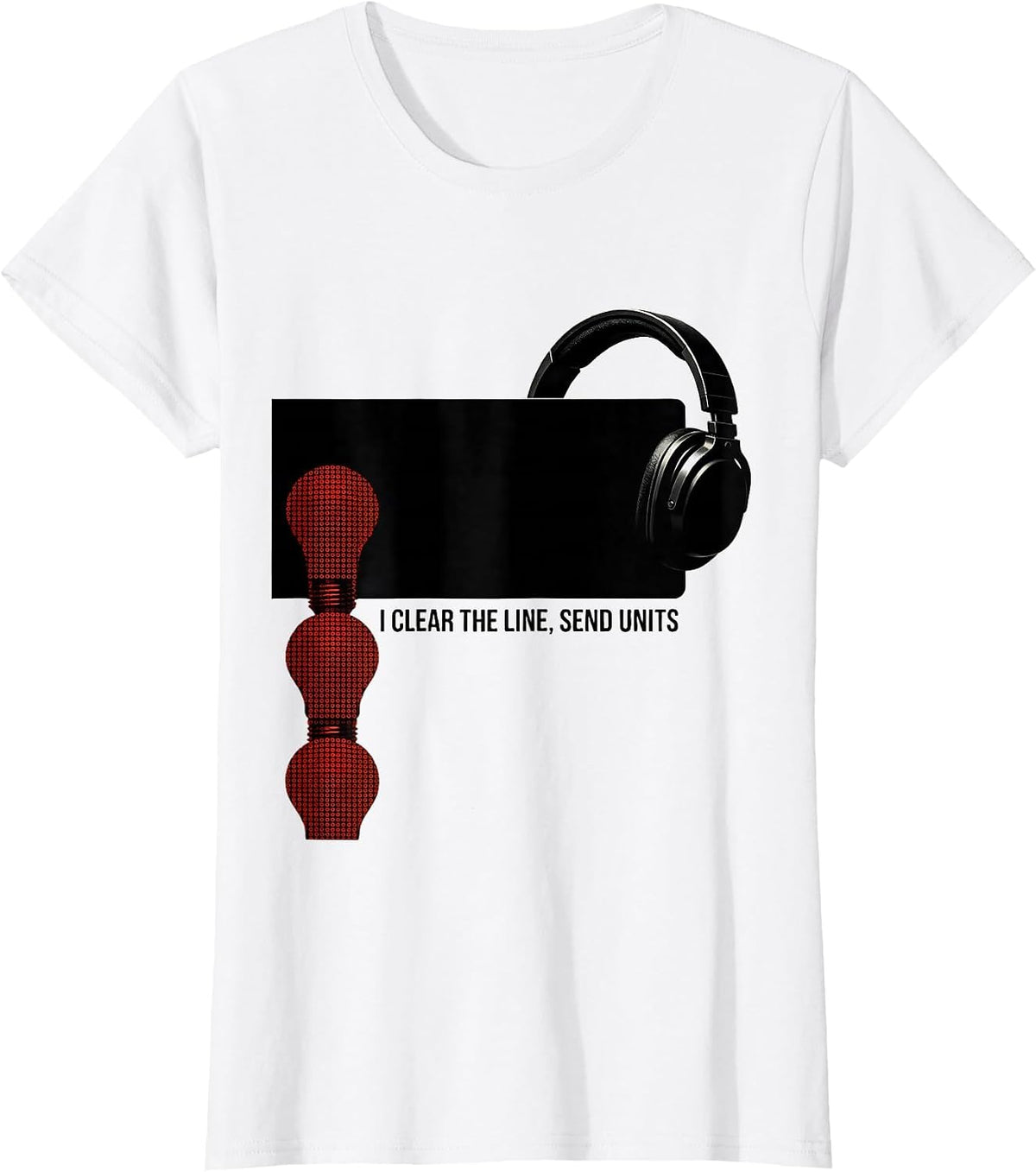 Women's I Clear The Line, Send Units Brutalist Graphic 911 T-Shirt - White