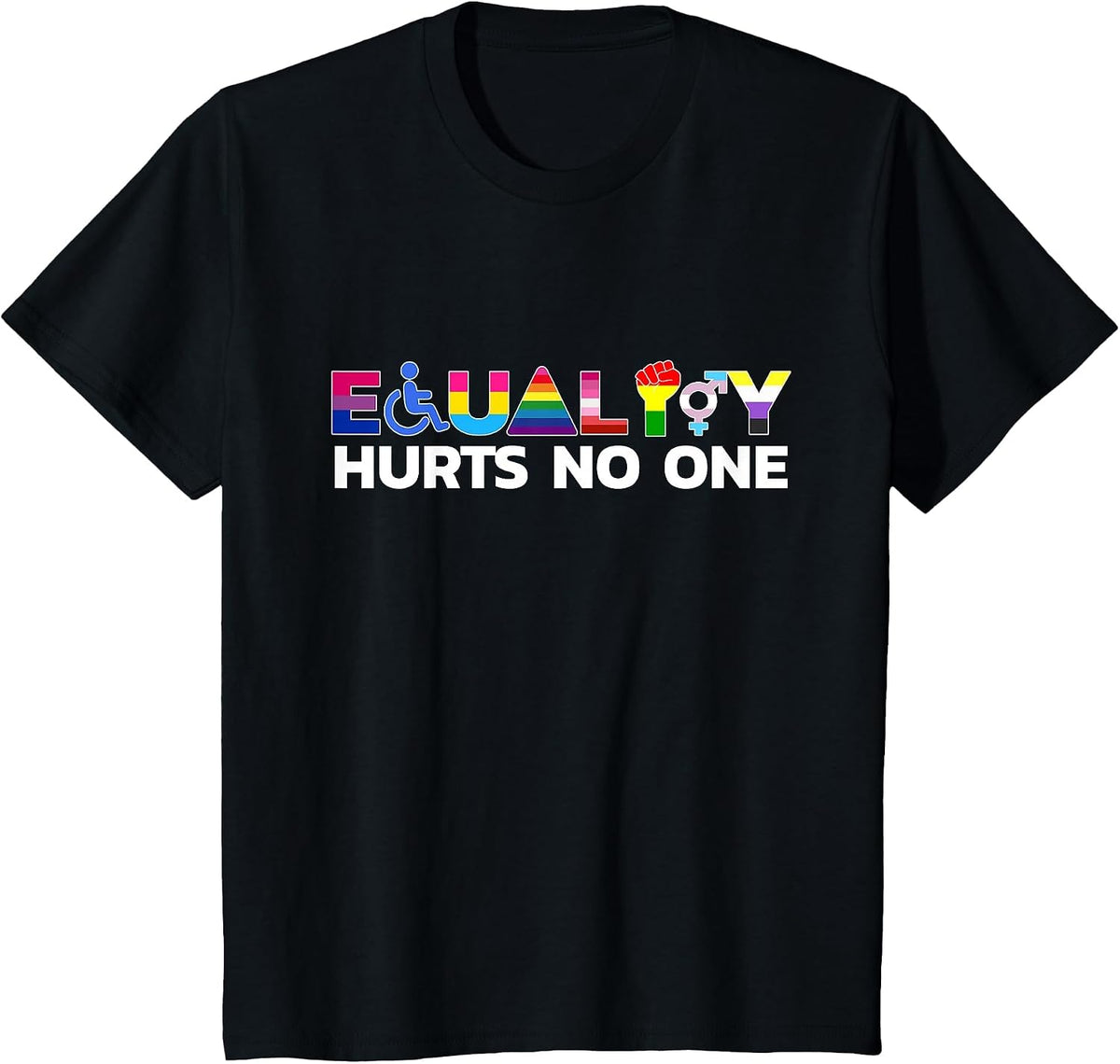 Human Rights LGBT Equality Harms no one Proudly T-Shirt - Black