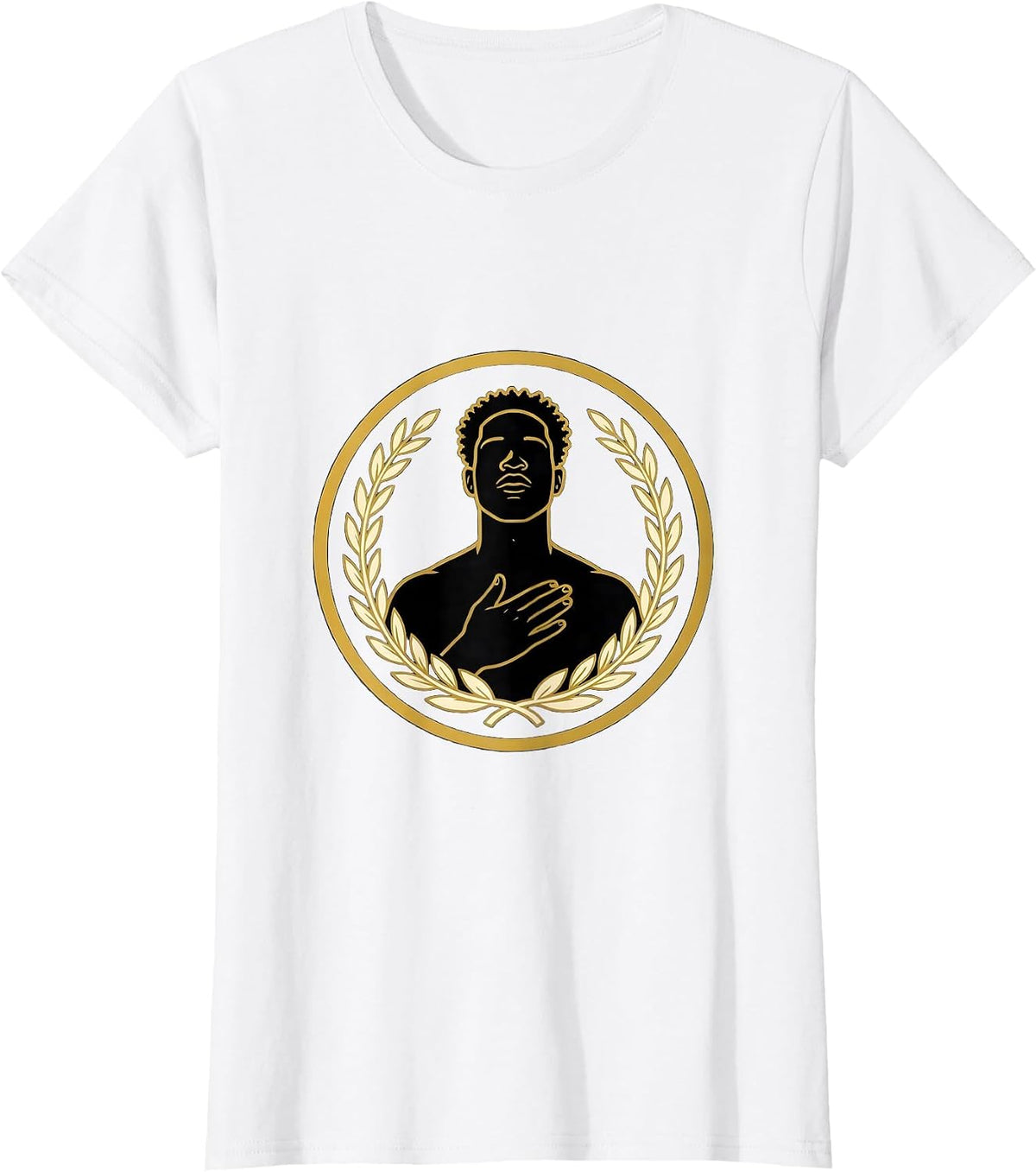 Women's Black Identity Pride Emblem Self Love Statement T-Shirt - White