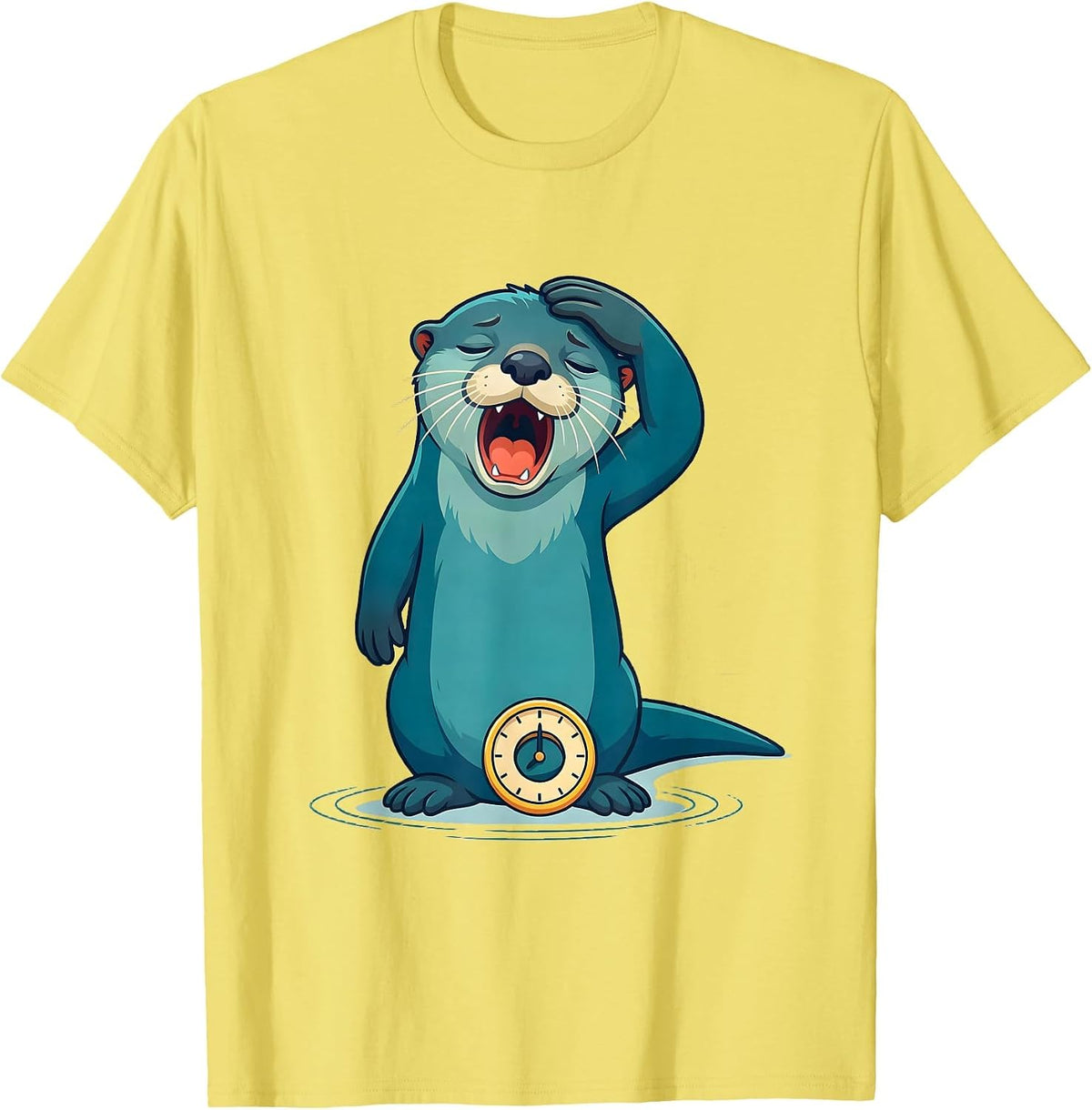 Men's Otter Yawning Funny Sea Animal Lover Gift T-Shirt - Lemon Yellow