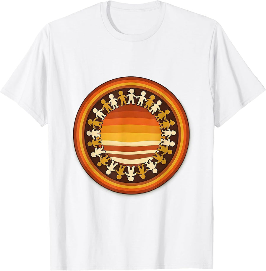 Men's Special Education Teacher Diverse Kids Paper Chain T-Shirt - White