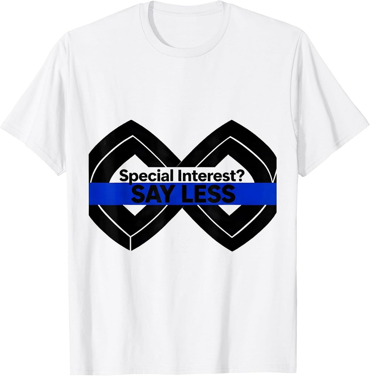 Men's Special Interest Say Less Autism Awareness Design T-Shirt - White