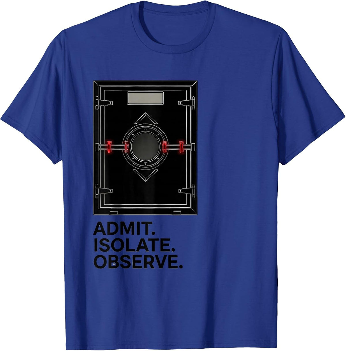 Admit. Isolate. Observe. Swiss International SCP Foundation T-Shirt - Royal Blue