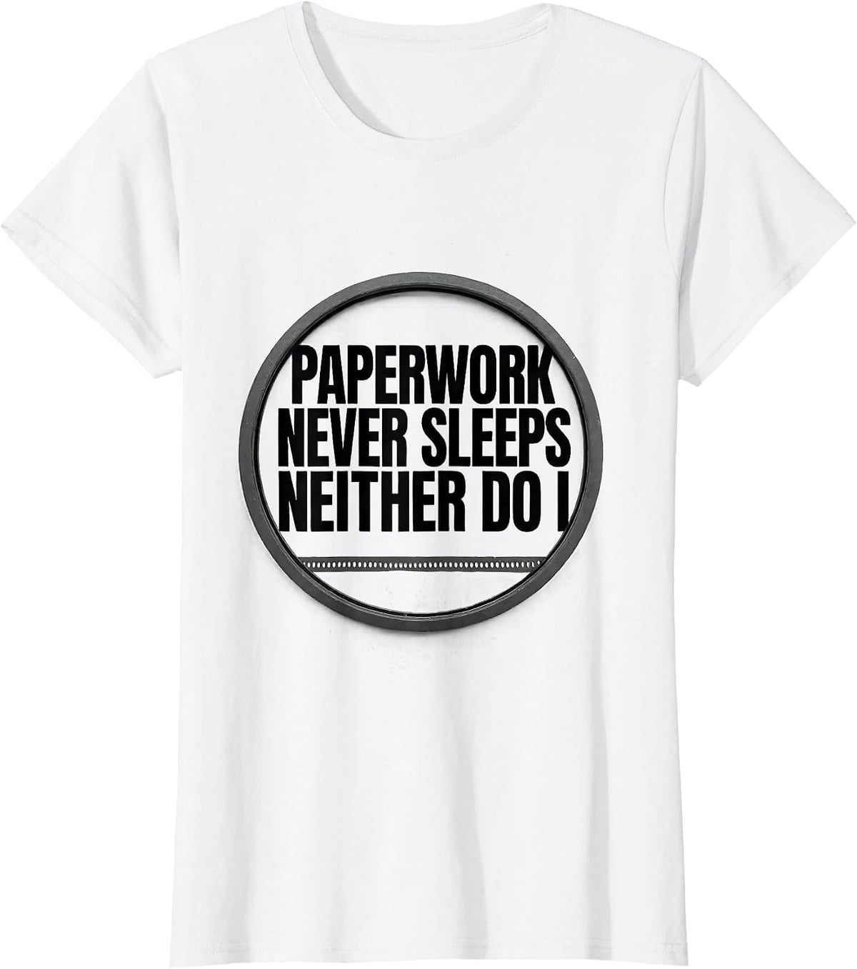 Women's Paperwork Never Sleeps, Neither Do I Funny SPED Teacher T-Shirt - White