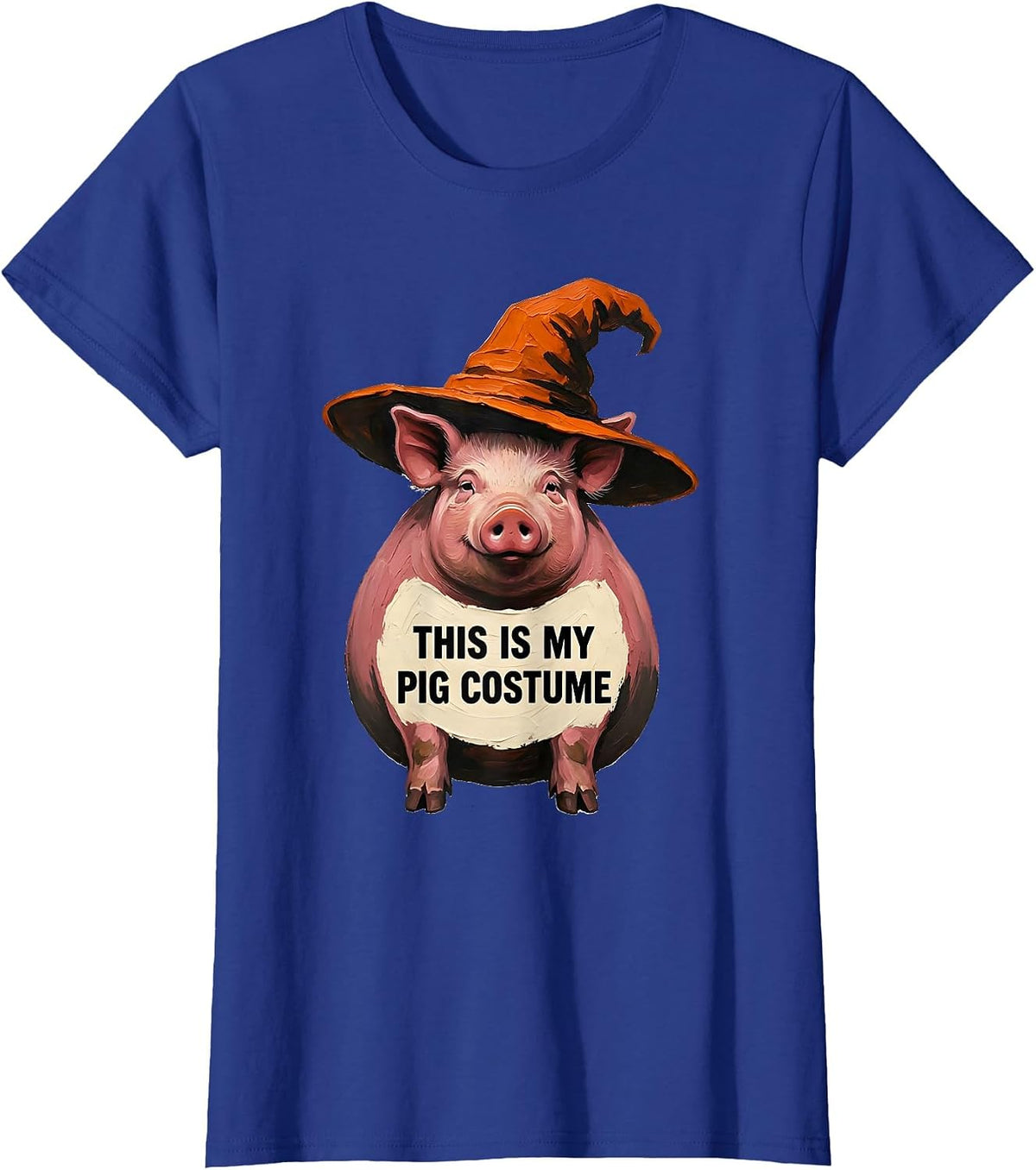 Women's This Is My Pig Costume Funny Halloween Pig Lover Gift T-Shirt - Royal Blue