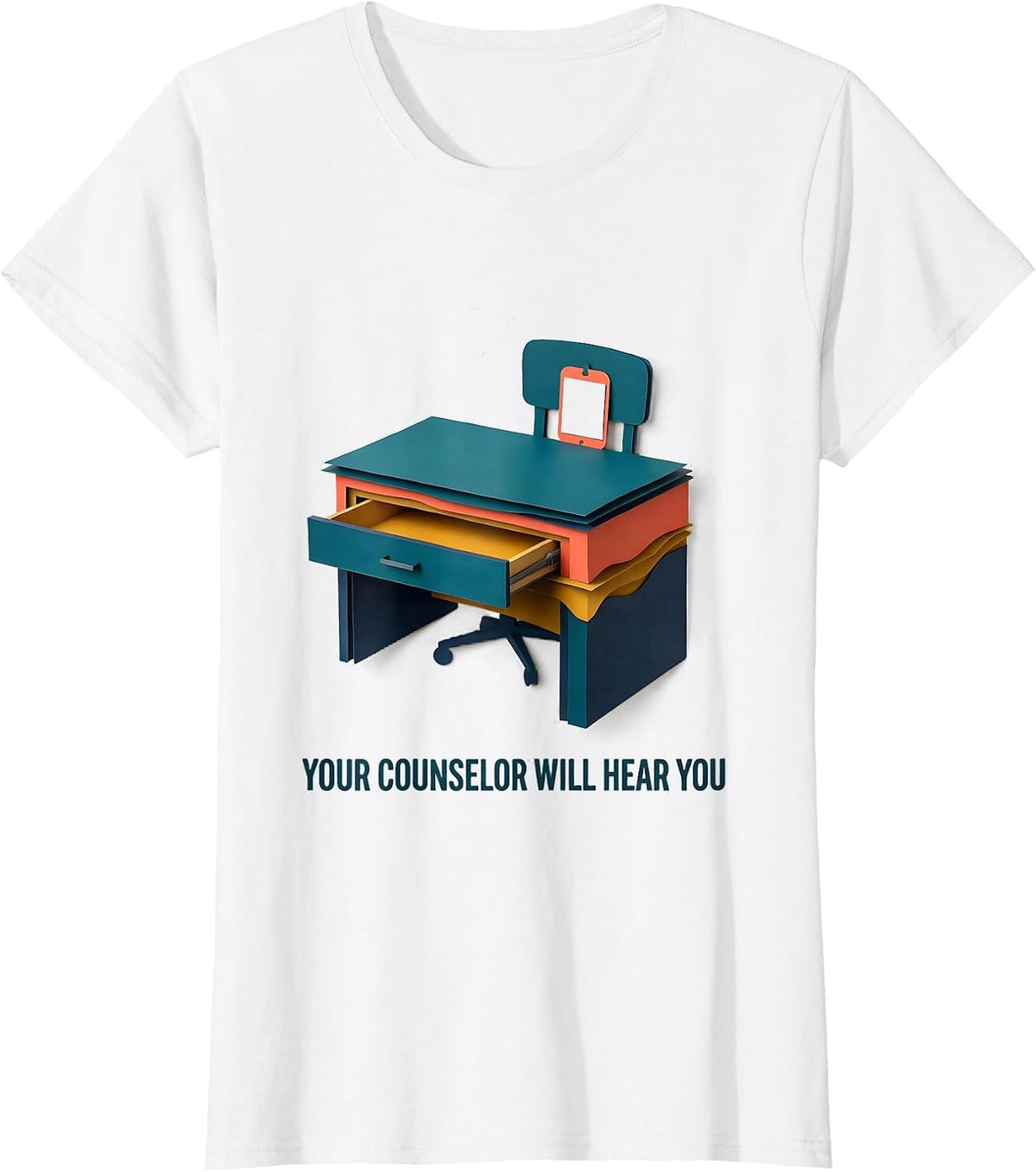 Your Counselor Will Hear You Groovy Retro School Counselor T-Shirt - White
