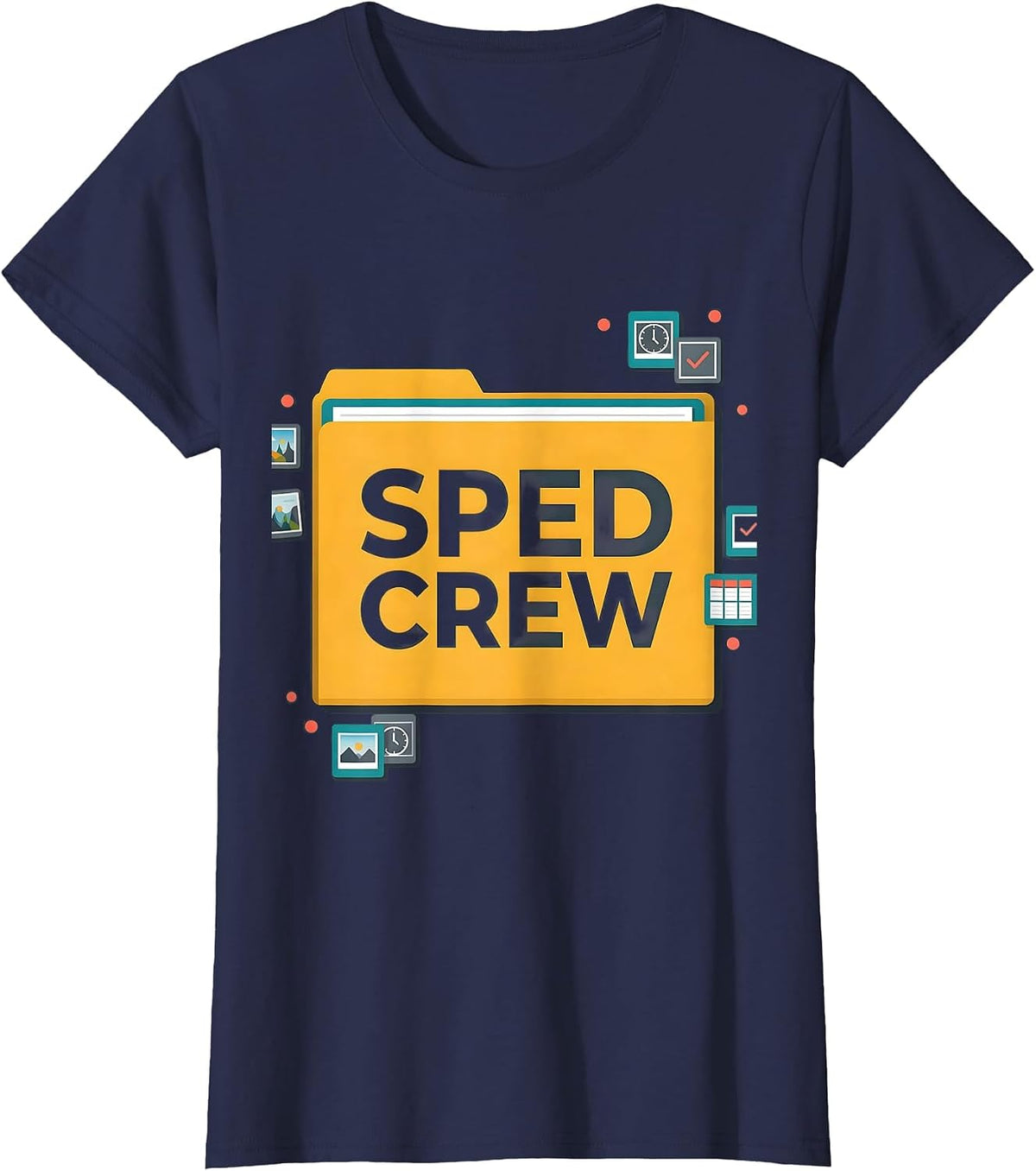 Women's SPED Crew Funny Special Education Teacher Humor T-Shirt - Navy Blue