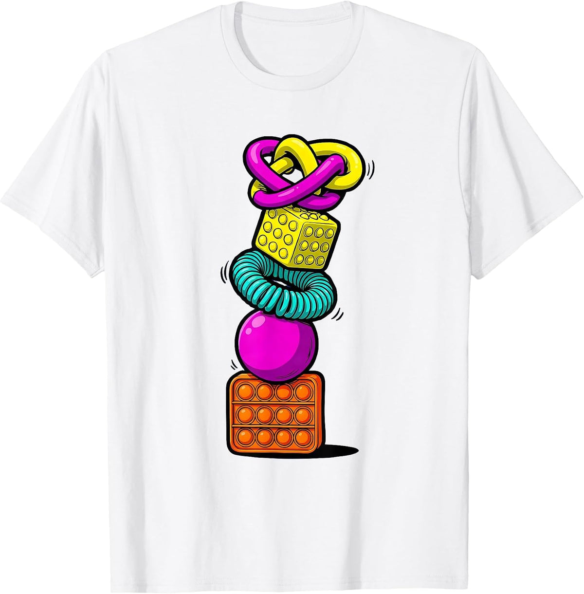 Men's Special Education Teacher Sensory Fidget Tools Graphic T-Shirt - White