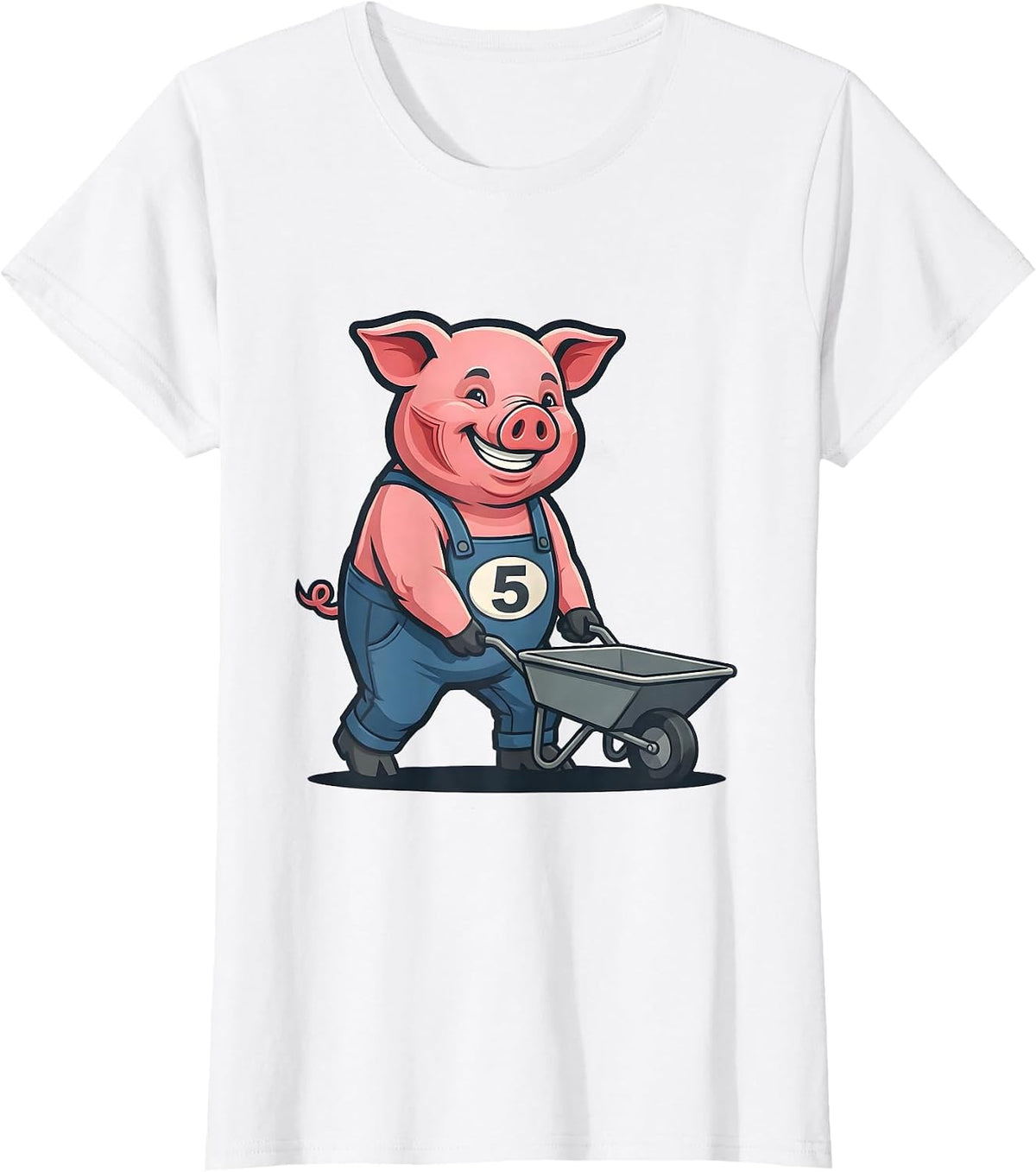 5 Funny Pig Lover Halloween Costume T-Shirt - White