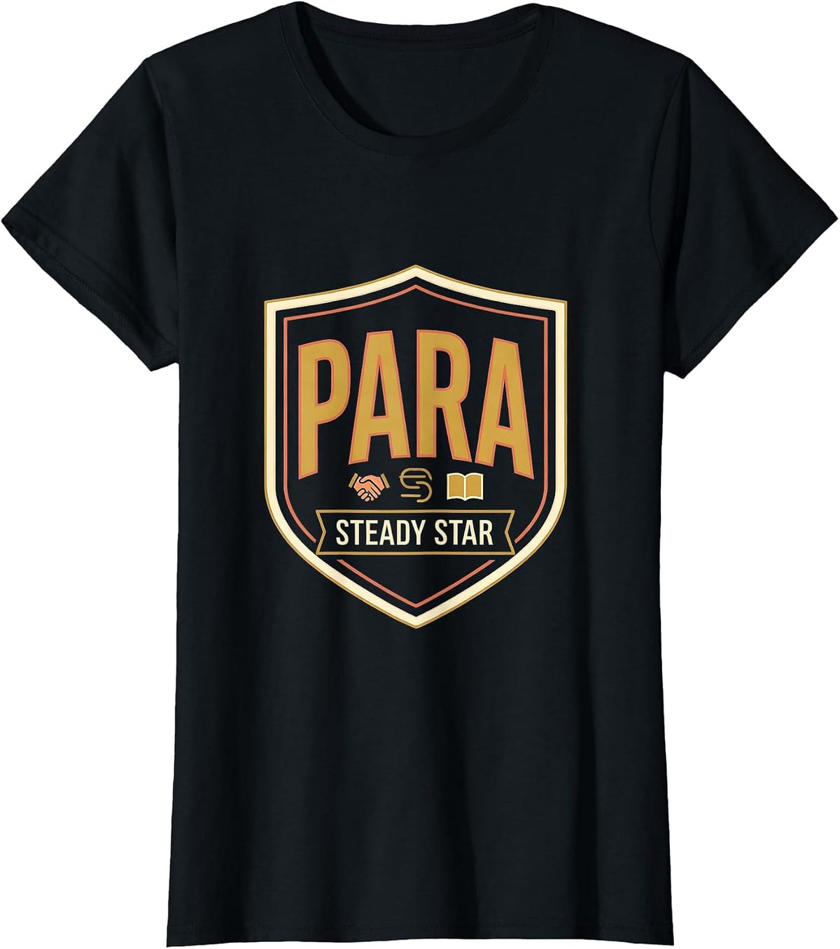 Para Steady Star Emblem Teacher's Aide Appreciation T-Shirt - Black