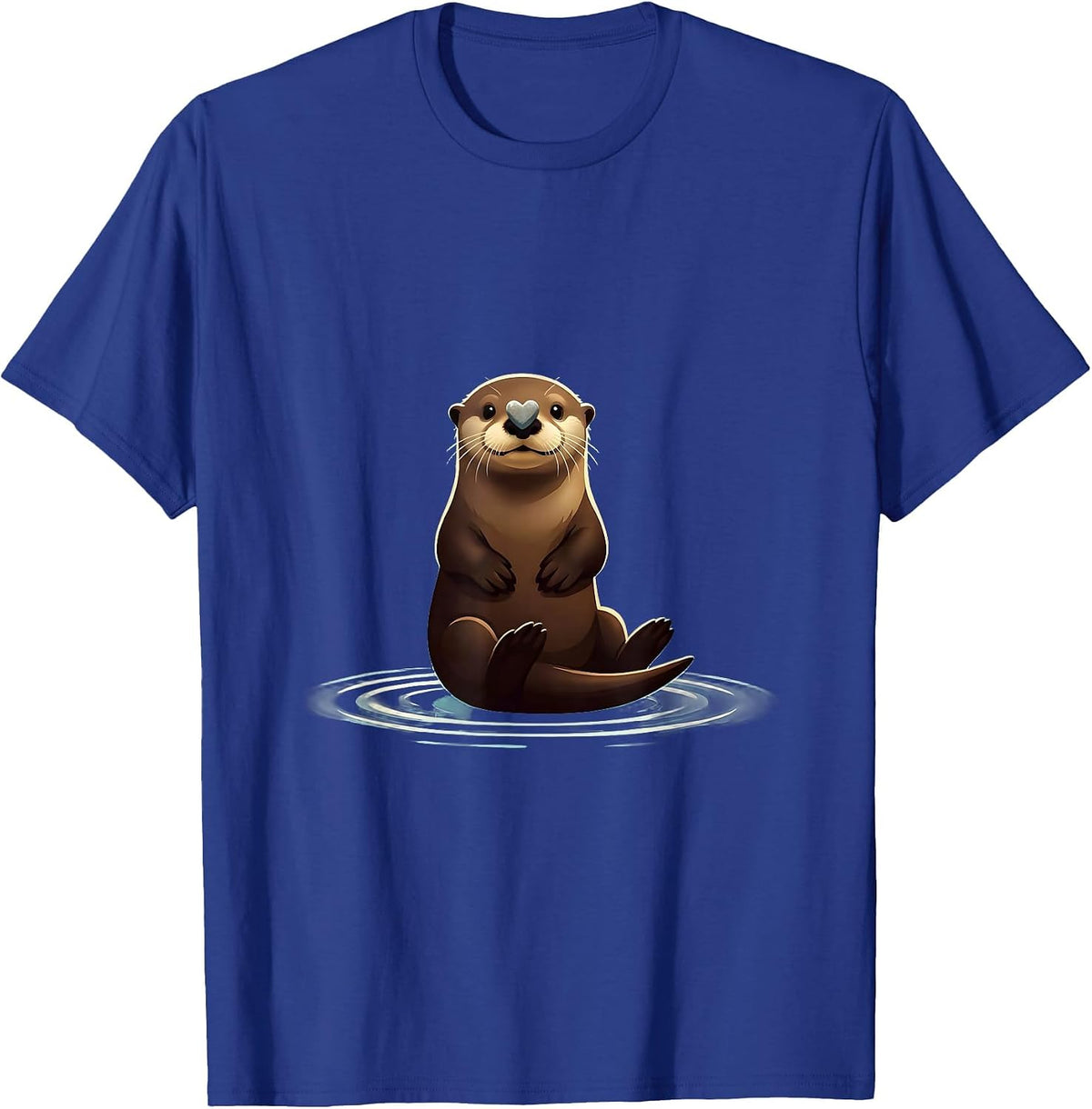 Smiling Sea Otter Minimalist Cute Otter Lover Gift T-Shirt - Royal Blue