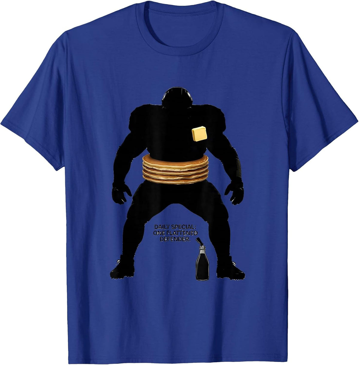 Daily Special One Flattened Defender Funny Football Lineman T-Shirt - Royal Blue