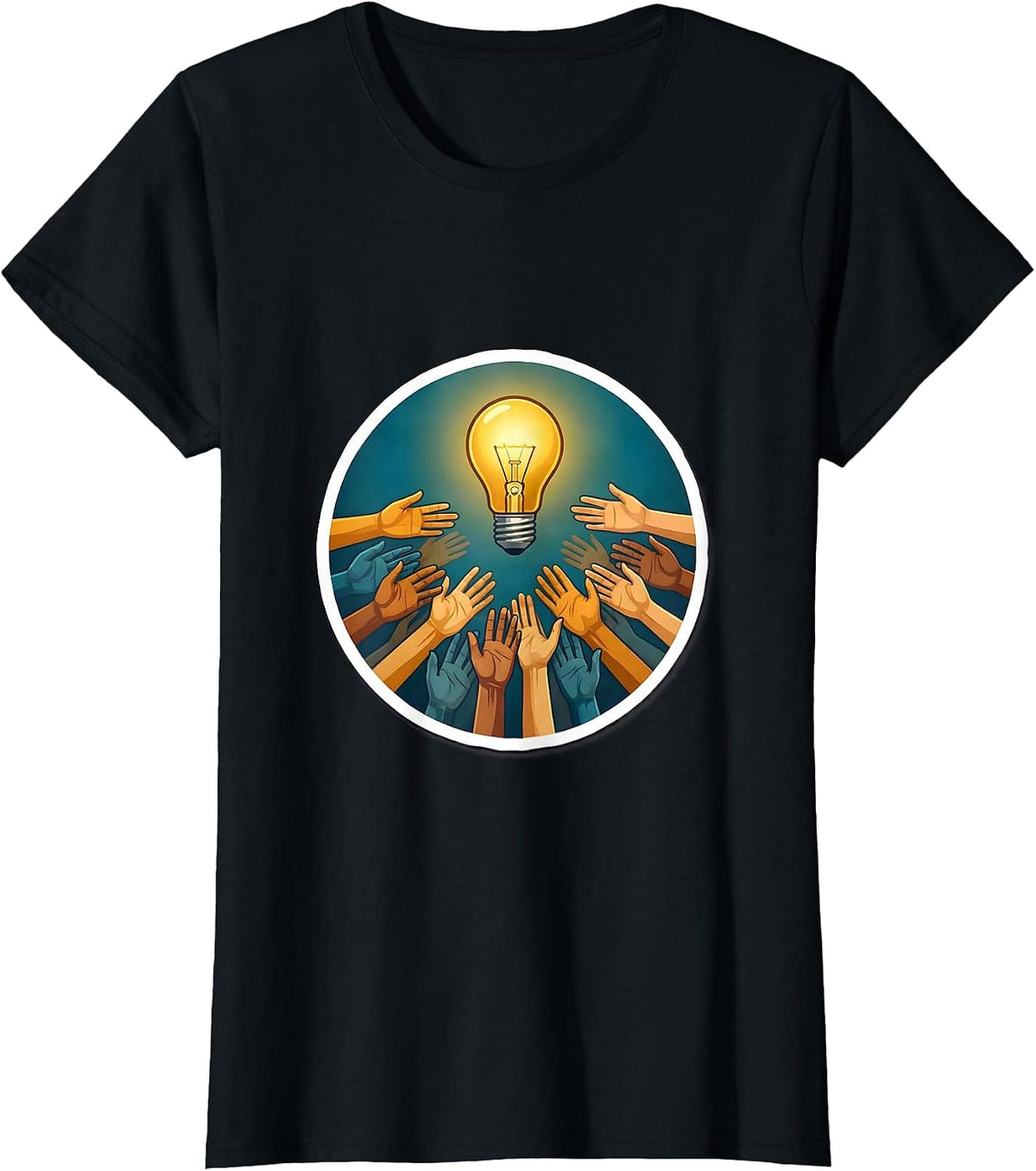 Women's Celebrate Minds of All Kinds Diversity Lightbulb T-Shirt - Black