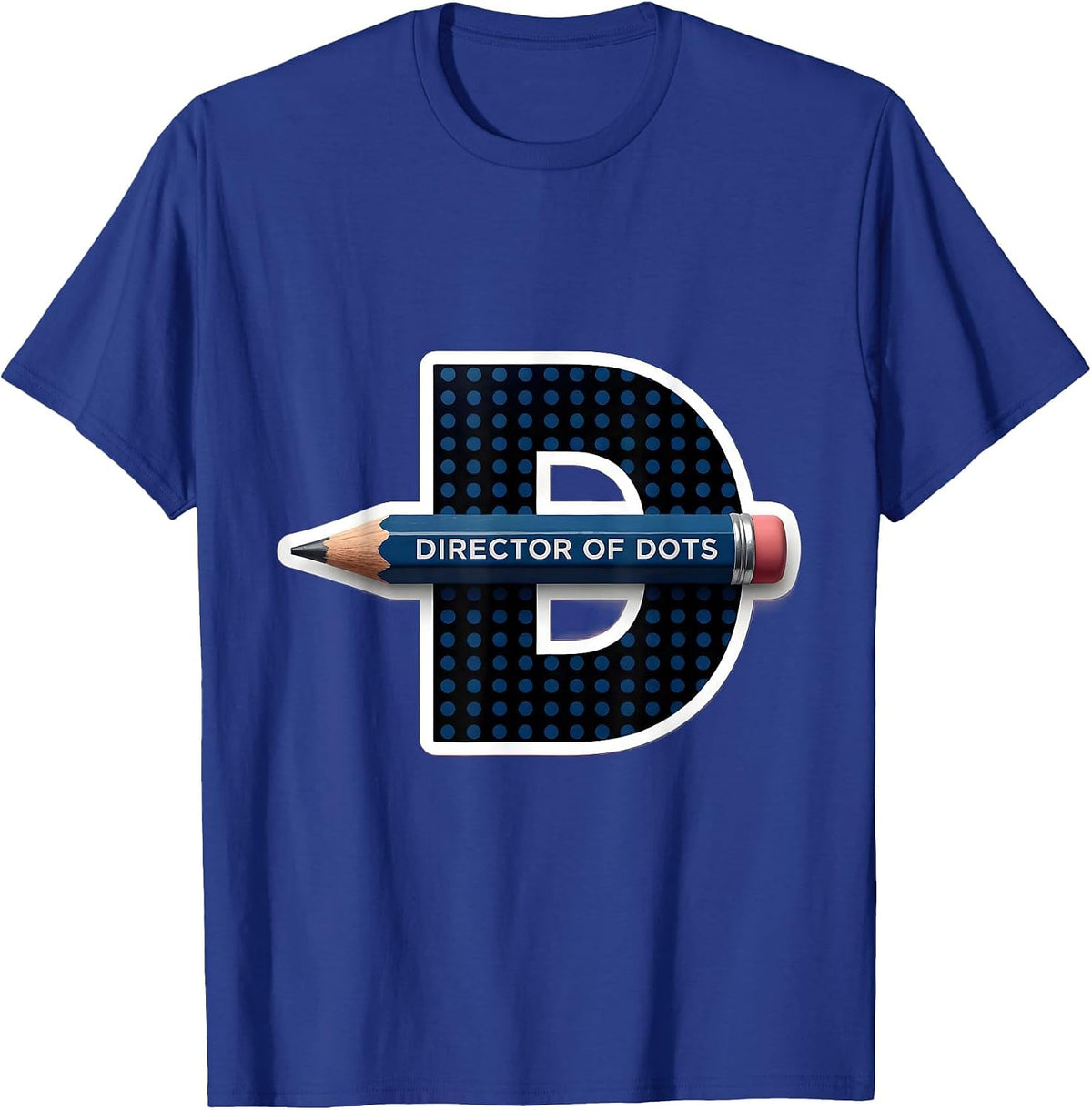 Men's Director Of Dots Sticker Style Pre-K Teacher Back To School T-Shirt - Royal Blue