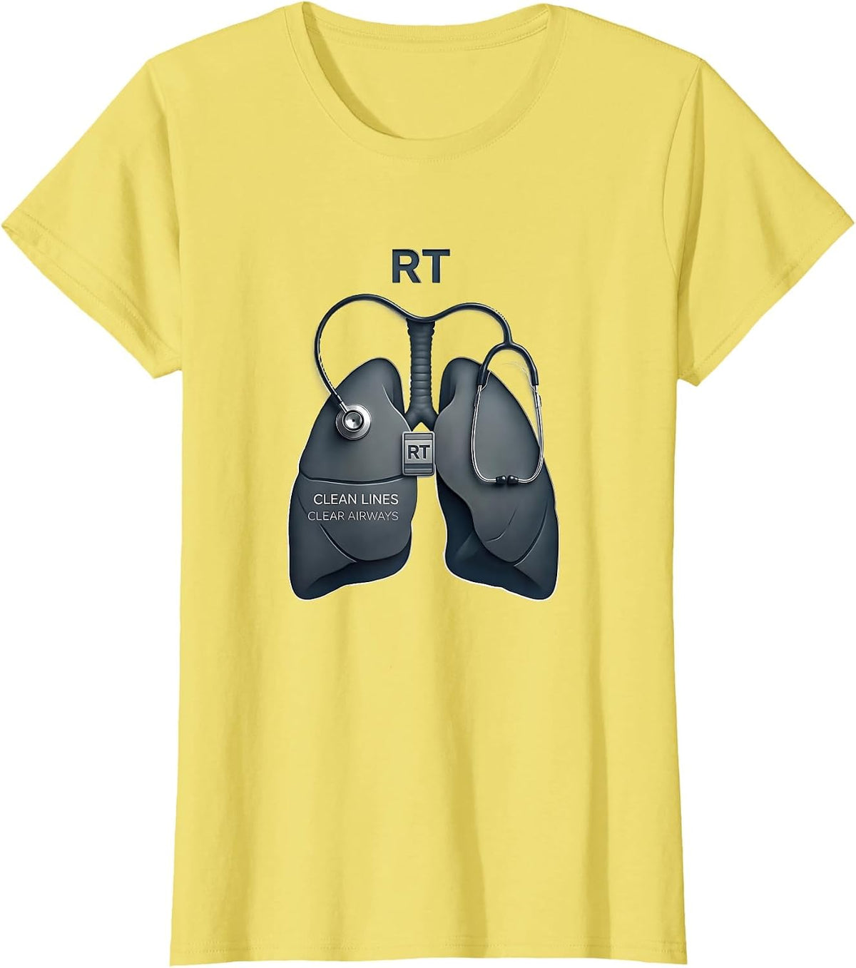 RT Clean Lines Clear Airways Minimalist Design T-Shirt - Lemon Yellow