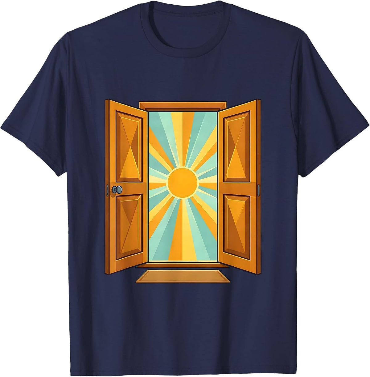 Men's School Counselor Open Door Sunlight Graphic T-Shirt - Navy Blue